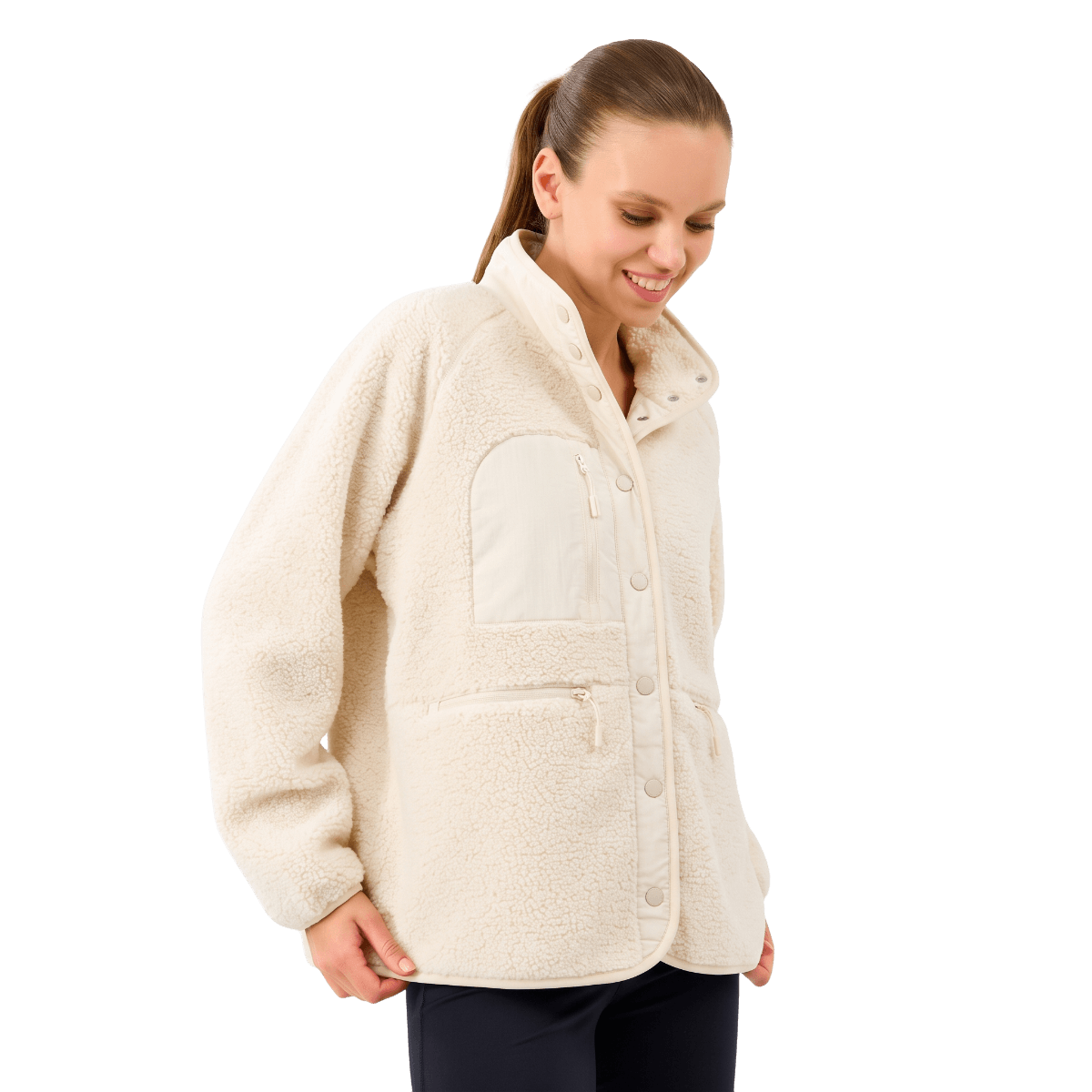 Skechers Skech Sherpa Fusion Pull Over Jacket S2520218-3855 Kadın Mont - Beyaz