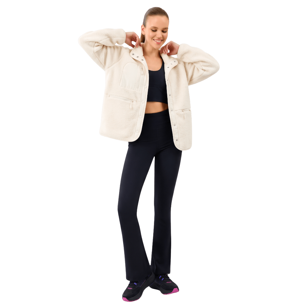 Skechers Skech Sherpa Fusion Pull Over Jacket S2520218-3855 Kadın Mont - Beyaz