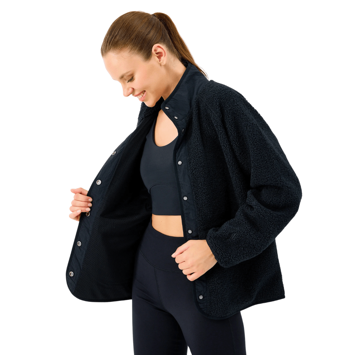 Skechers Skech Sherpa Fusion Pull Over Jacket S2520218-3817 Kadın Mont - Siyah