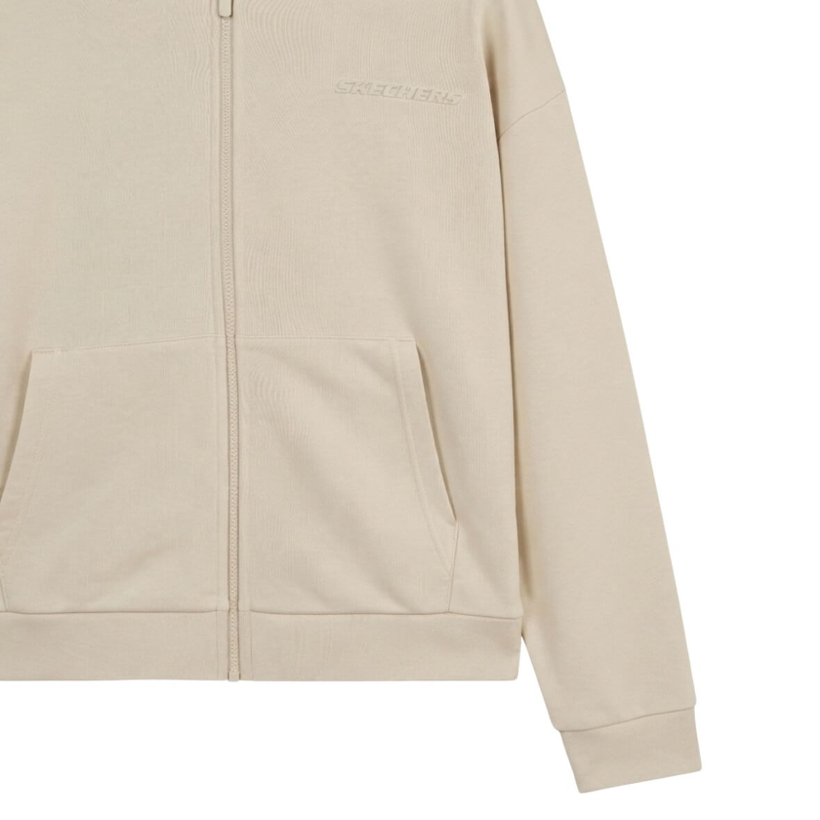 Skechers Skech Sweats Essential Full Zip Sweatshirt S2610016-1457 Kapüşonlu Kadın Sweatshirt - Krem