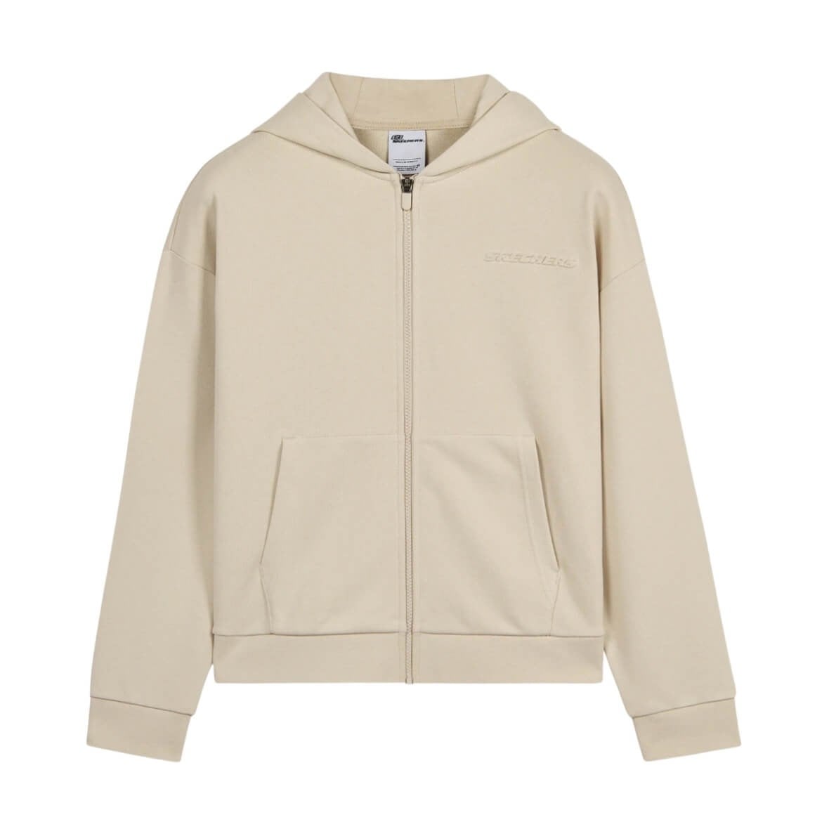 Skechers Skech Sweats Essential Full Zip Sweatshirt S2610016-1457 Kapüşonlu Kadın Sweatshirt - Krem