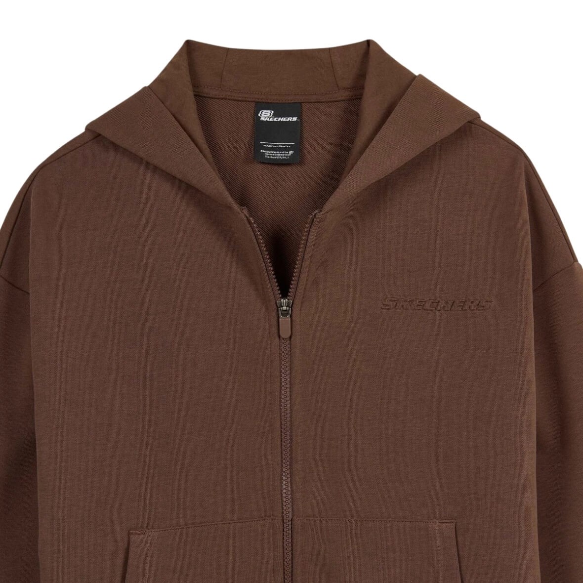 Skechers Skech Sweats Essential Full Zip Sweatshirt S2610016-2070 Kapüşonlu Kadın Sweatshirt - Koyu Kahve