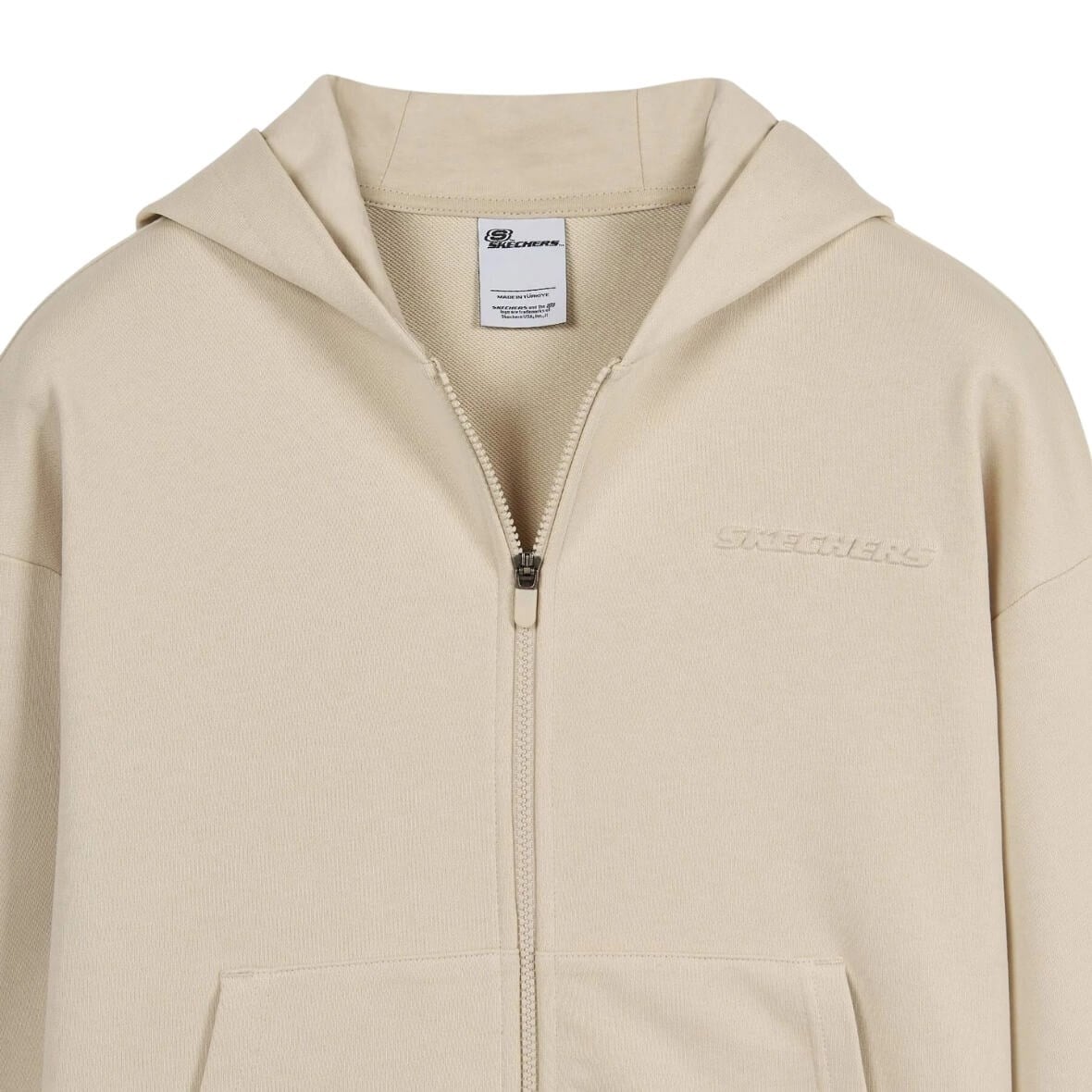 Skechers Skech Sweats Essential Full Zip Sweatshirt S2610016-1457 Kapüşonlu Kadın Sweatshirt - Krem