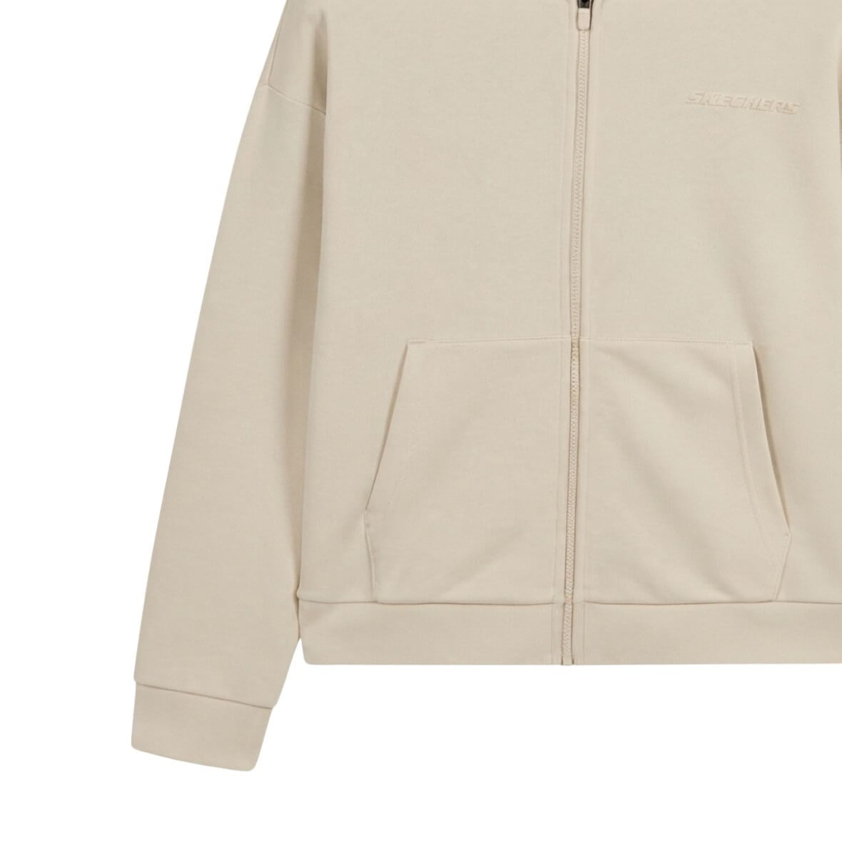 Skechers Skech Sweats Essential Full Zip Sweatshirt S2610016-1457 Kapüşonlu Kadın Sweatshirt - Krem