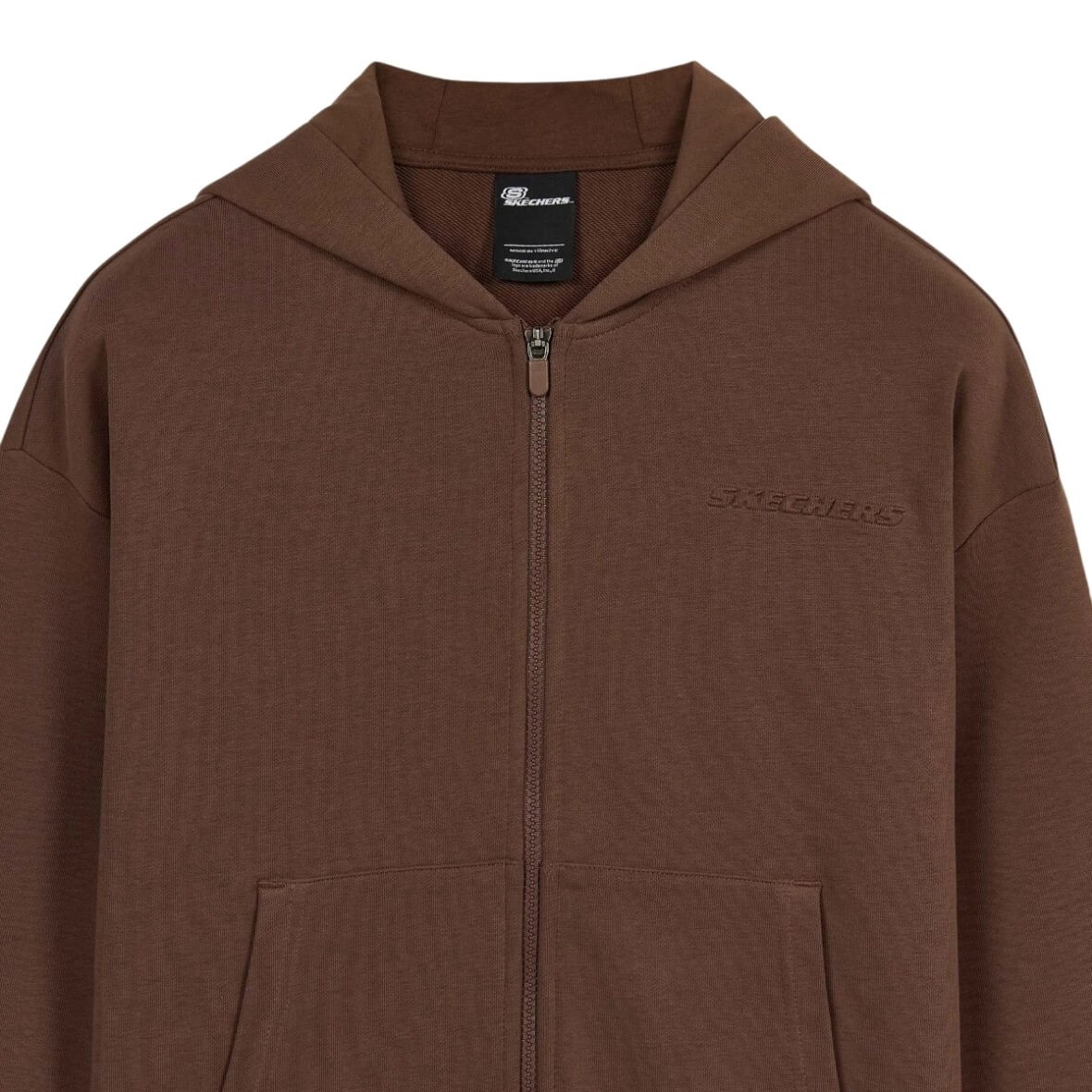 Skechers Skech Sweats Essential Full Zip Sweatshirt S2610016-2070 Kapüşonlu Kadın Sweatshirt - Koyu Kahve