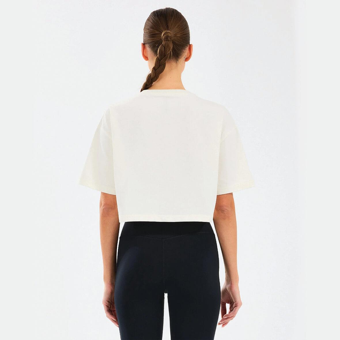 Skechers W Crop Fit Graphic Tee S2510147-102 Kadın T-shirt - Ekru