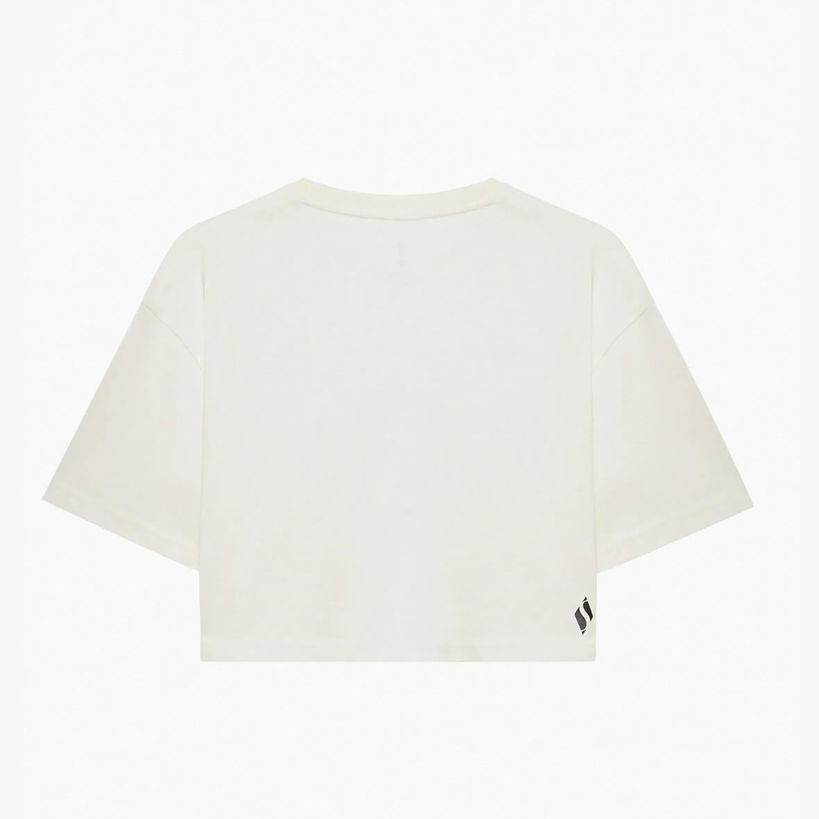 Skechers W Crop Fit Graphic Tee S2510147-102 Kadın T-shirt - Ekru
