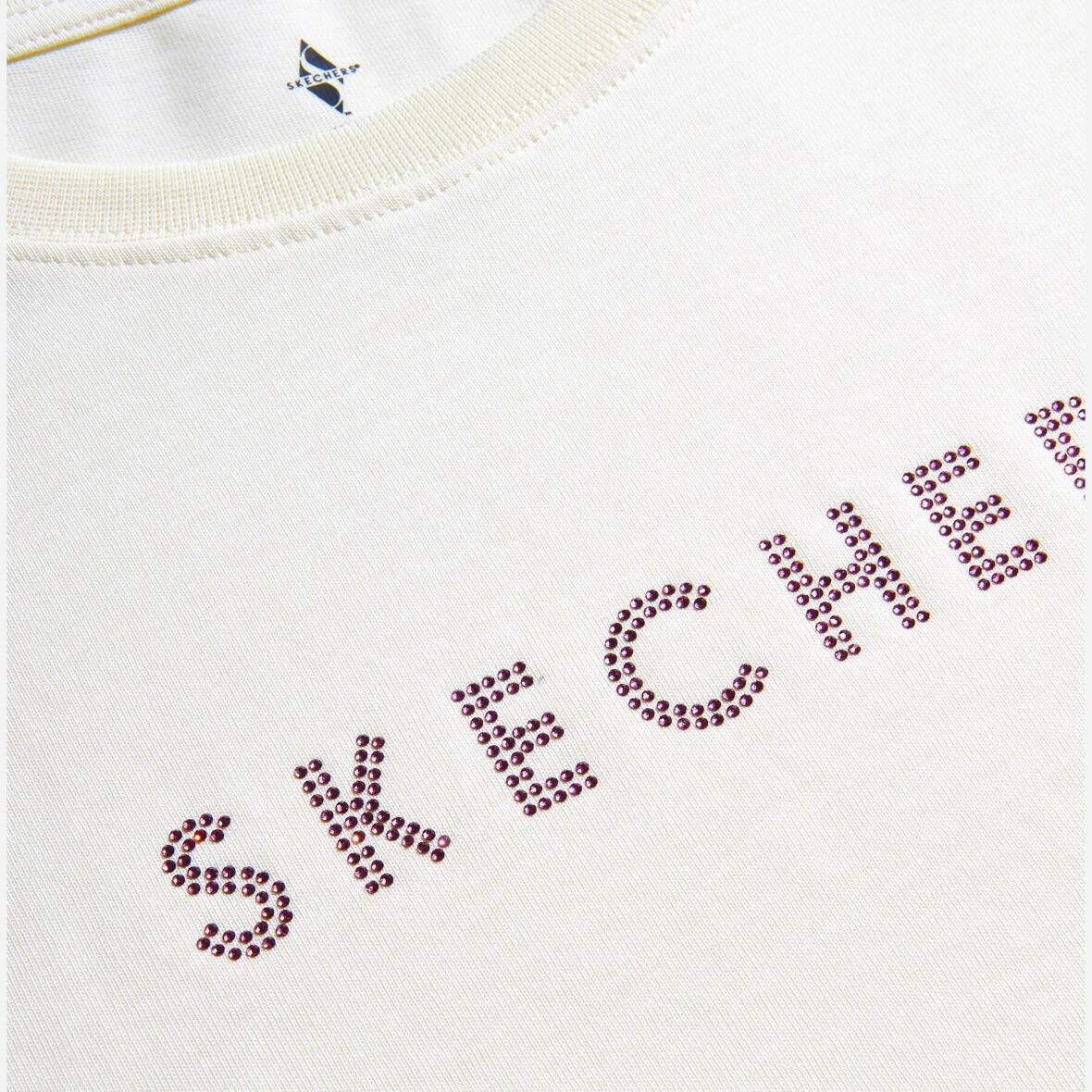 Skechers W Crop Fit Graphic Tee S2510147-102 Kadın T-shirt - Ekru