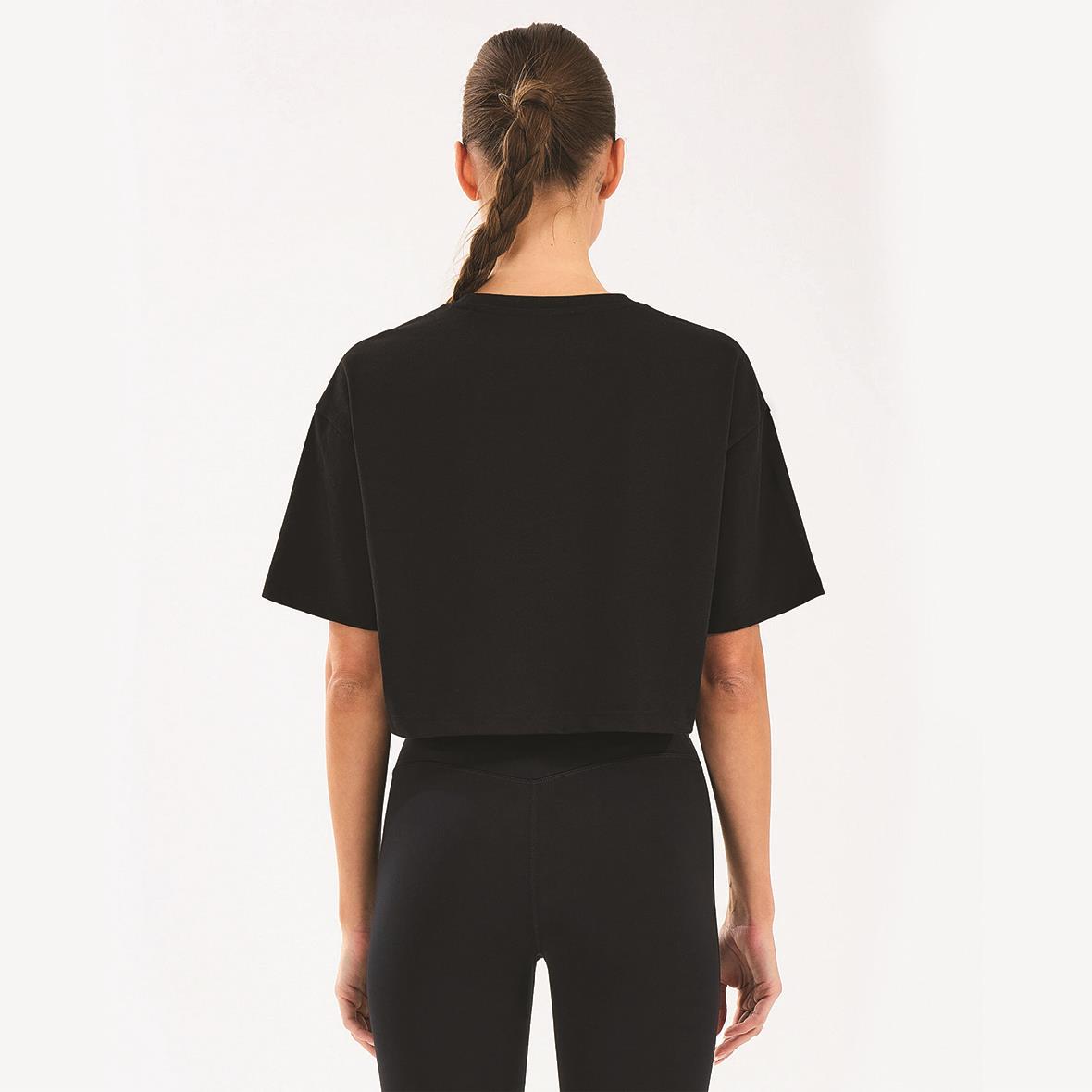 Skechers W Crop Fit Graphic Tee S2510144-001 Kadın T-shirt - Siyah