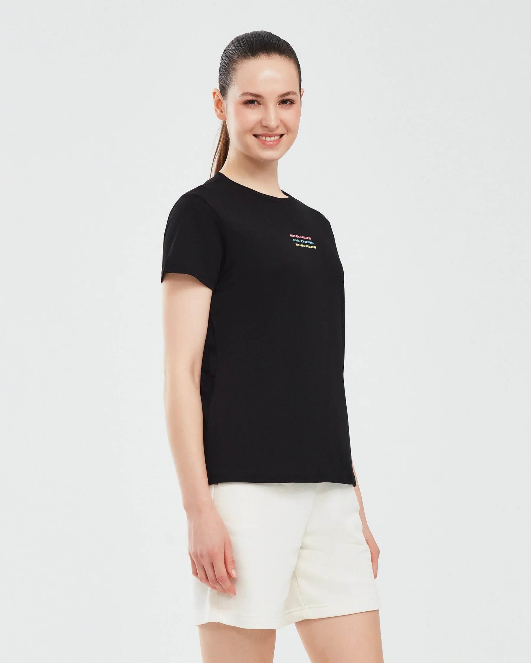 Skechers W Essential Crew Neck S241006-001 Kadın T-shirt - Siyah