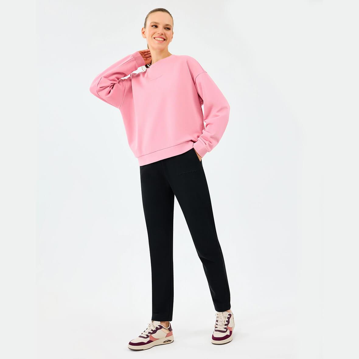 Skechers W Essential Crew Neck Sweatshirt S2610011-0744 Kadın Sweatshirt - Pembe