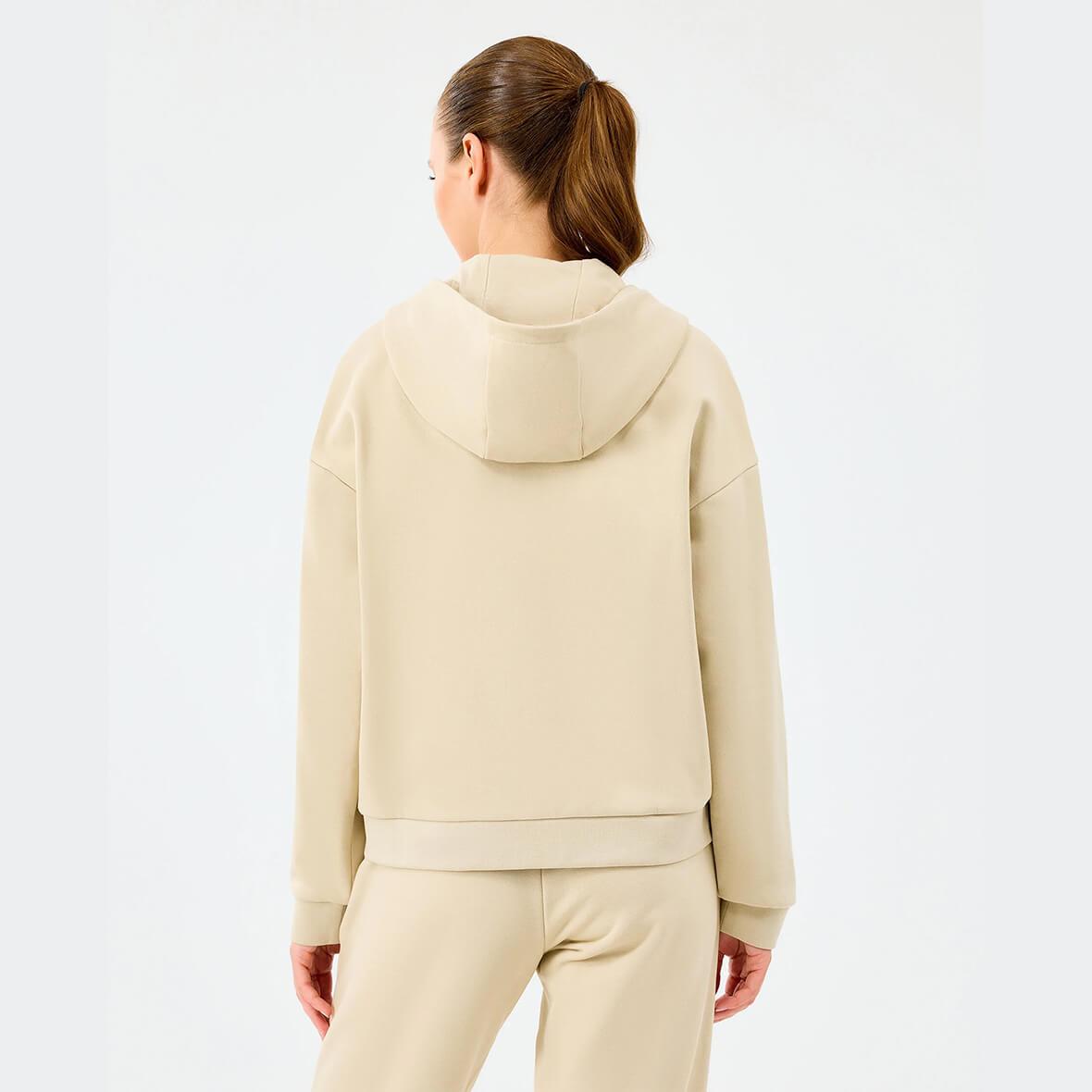 Skechers W Essential Full Zip Sweatshirt S2610016-1550 Kapüşonlu Kadın Sweatshirt - Bej