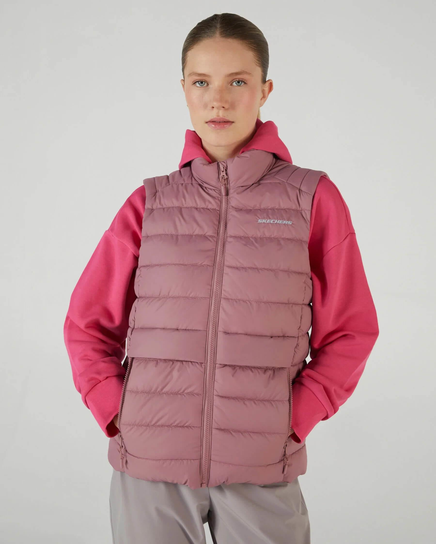 Skechers W Outerwear Padded Vest S242319-620 Kadın Yelek - Gül Kurusu
