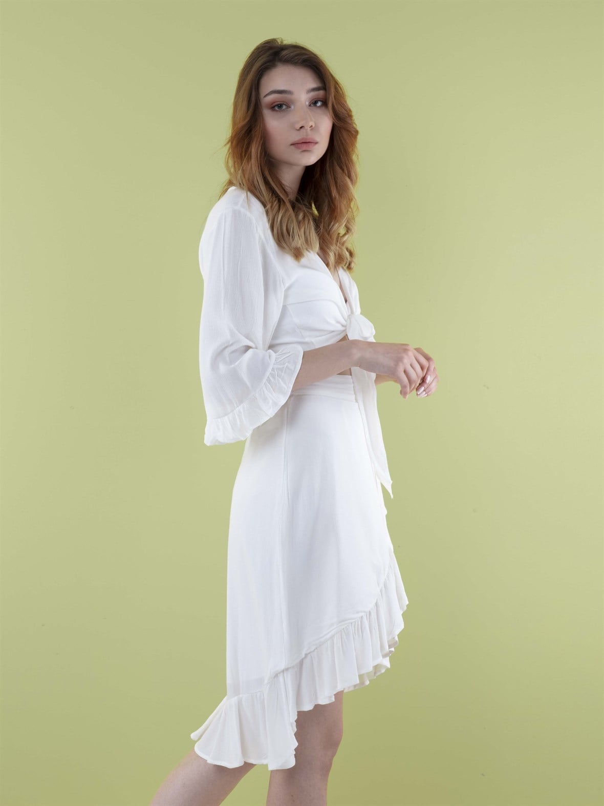 The Natural People Fırfır Detaylı Etek - Off White (Kırık Beyaz)