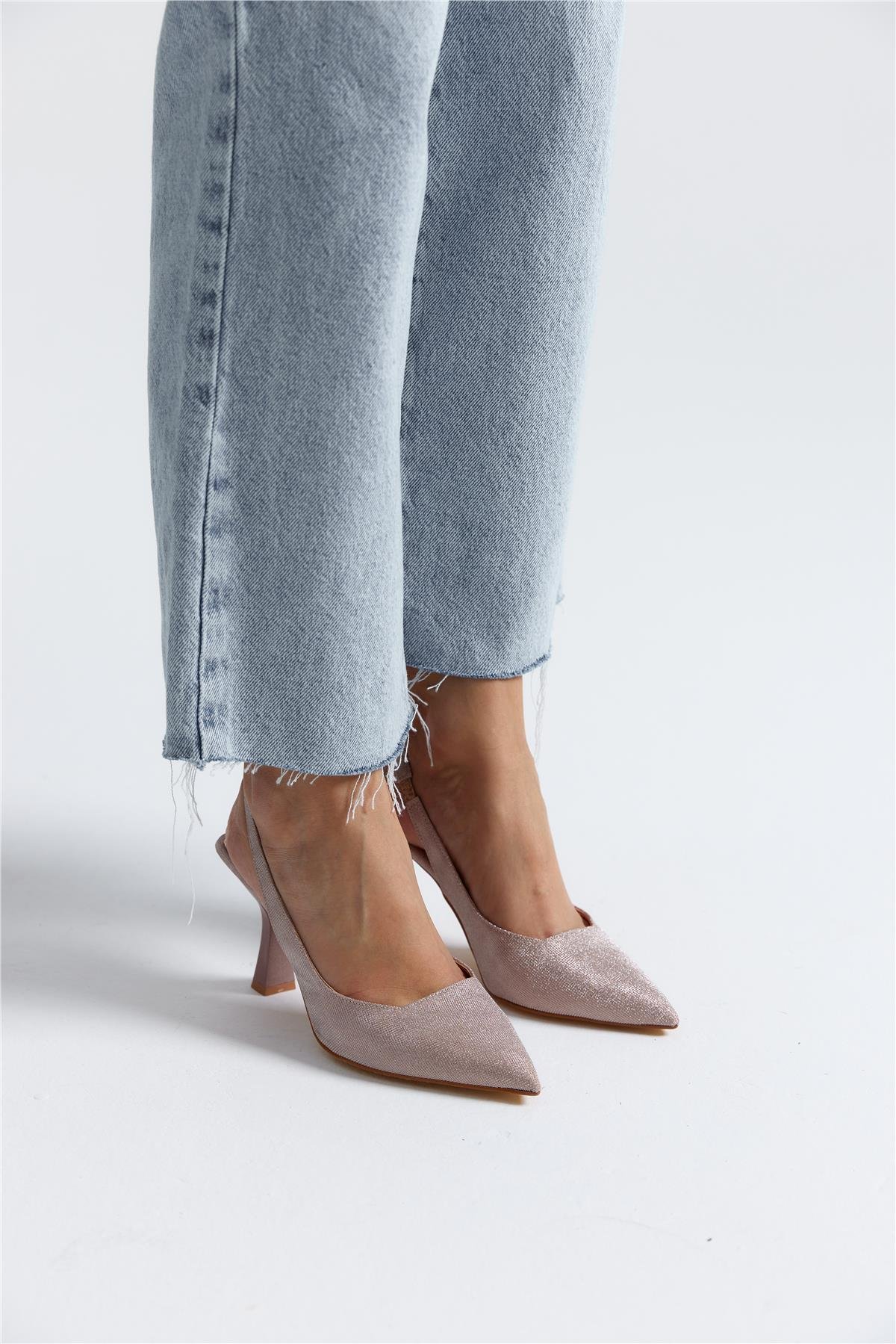 Alexy Kadın Topuklu Ayakkabı Roz Simli