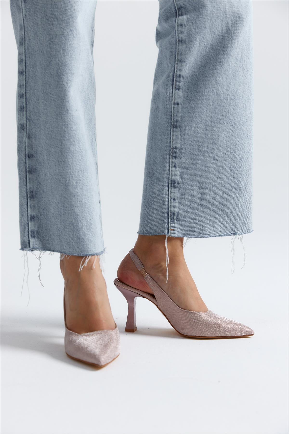 Alexy Kadın Topuklu Ayakkabı Roz Simli