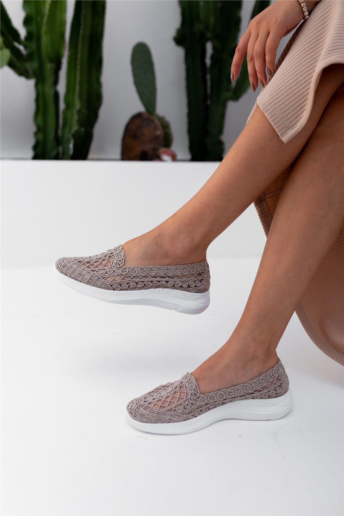 Belpino Kadın Sneakers  Bej