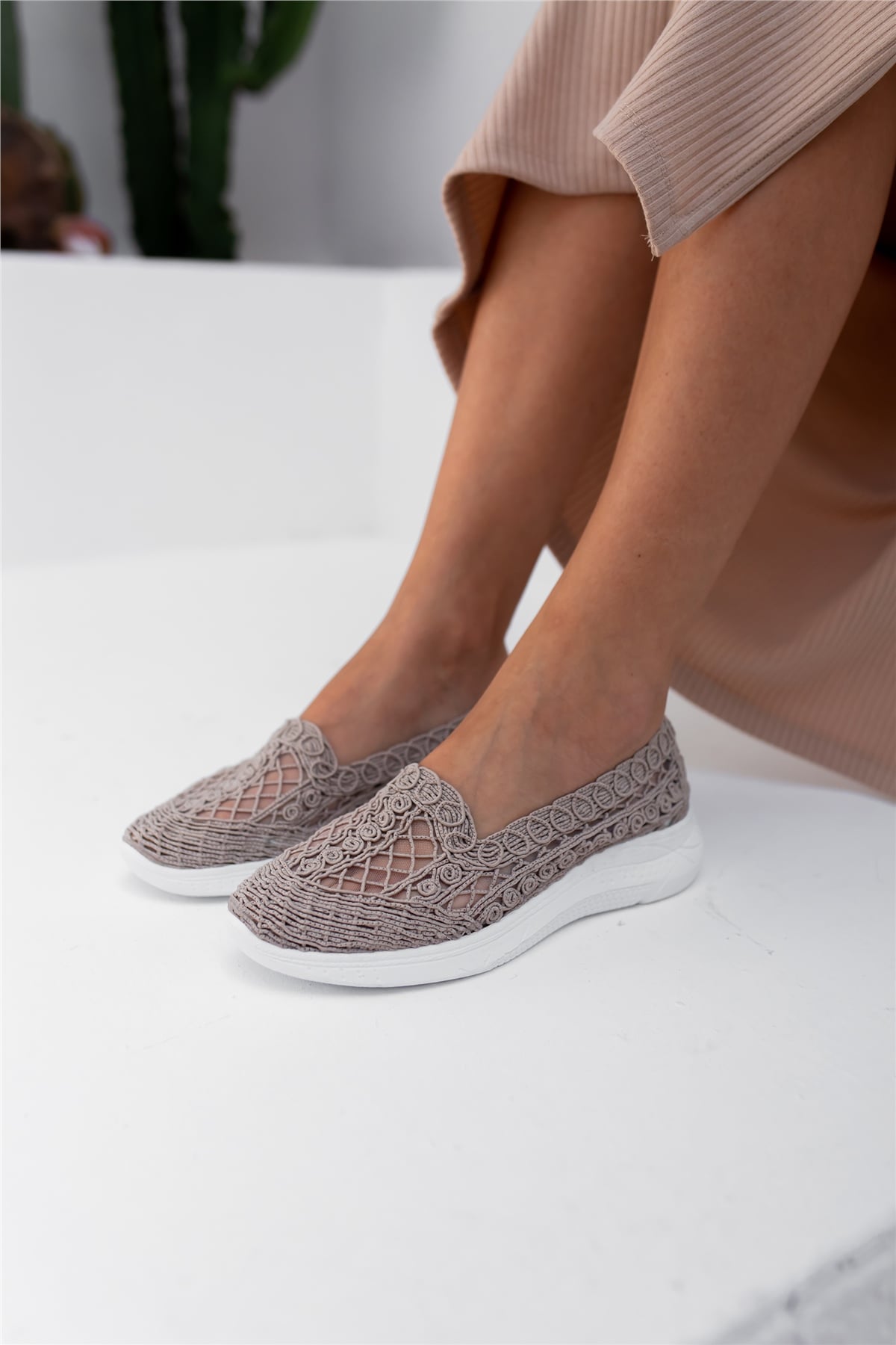 Belpino Kadın Sneakers  Bej