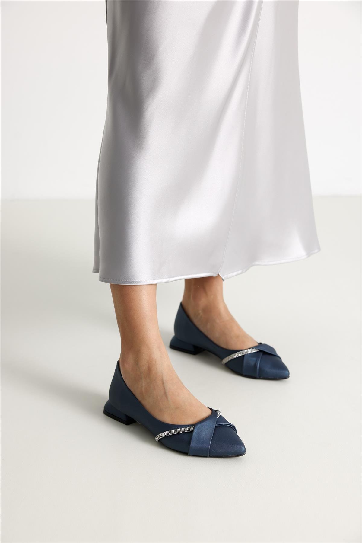 Cebu Kadın Babet Lacivert Saten