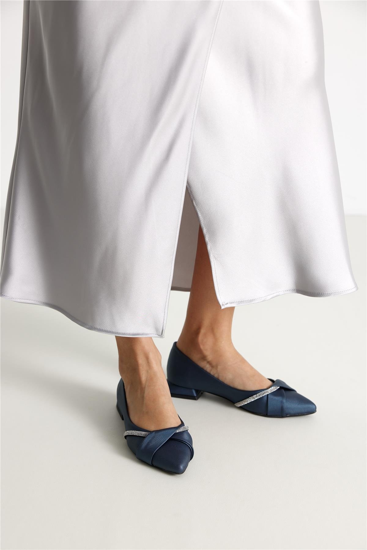 Cebu Kadın Babet Lacivert Saten