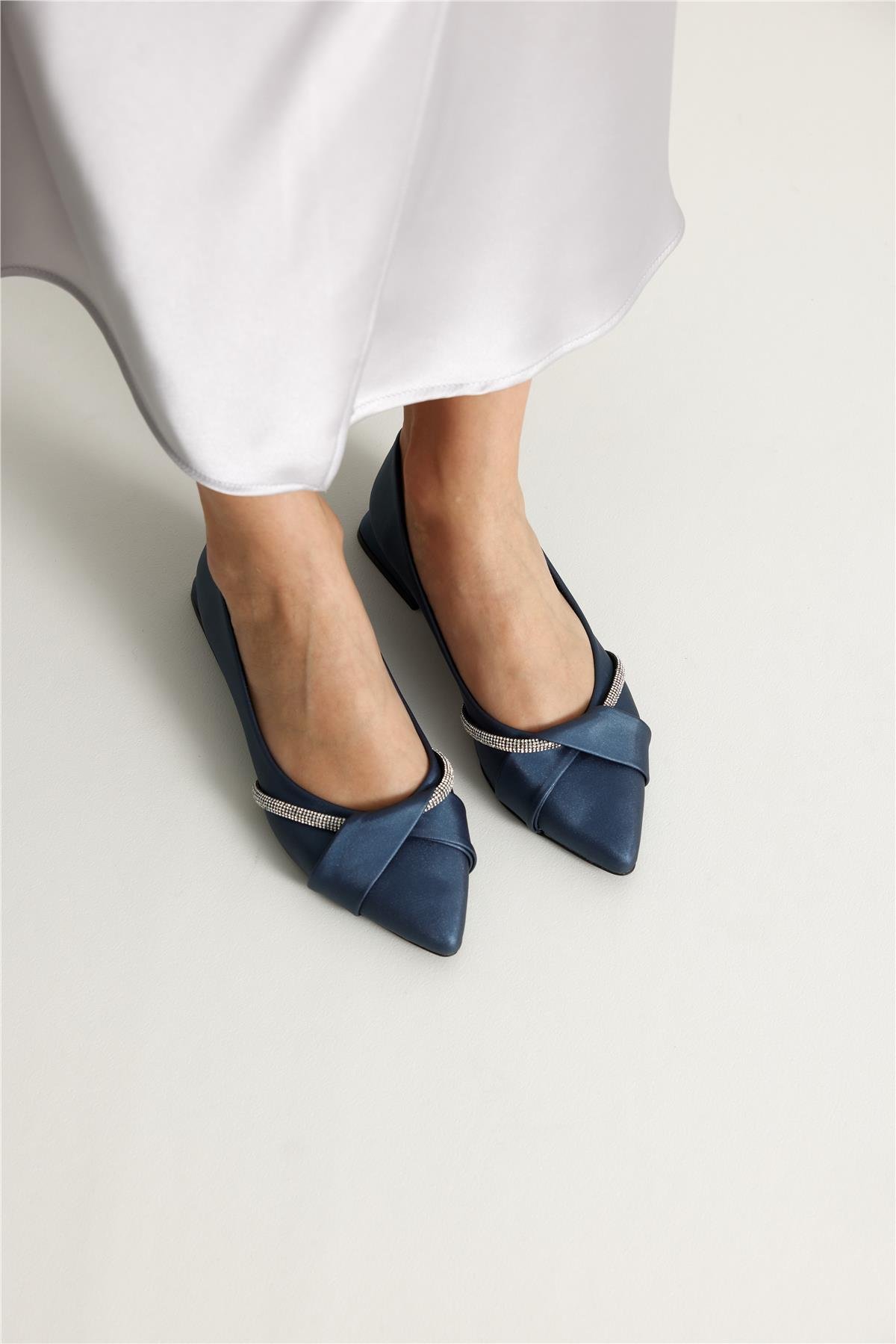 Cebu Kadın Babet Lacivert Saten