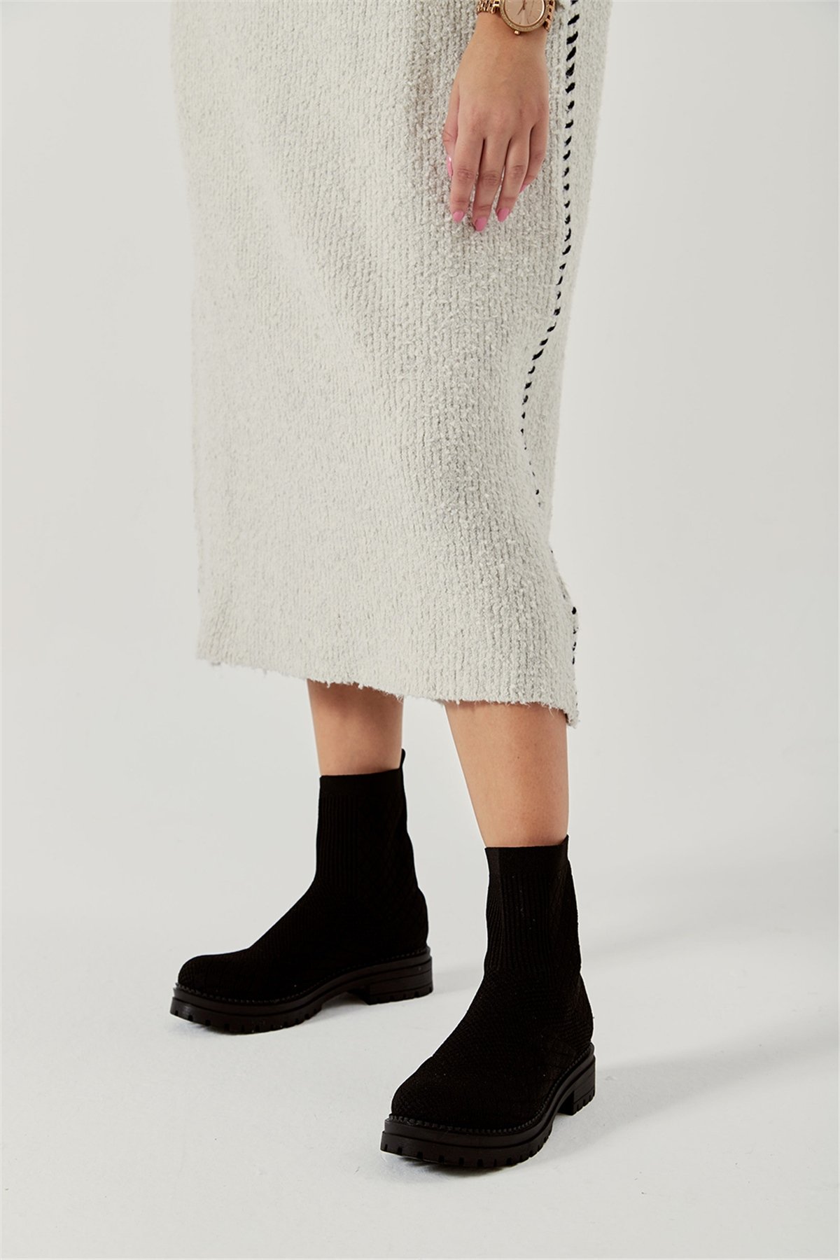 Dems Kadın Triko Günlük Bot Siyah