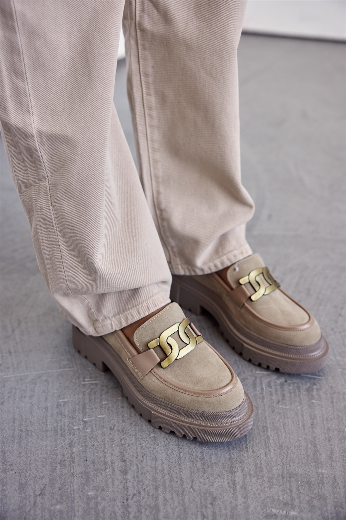 Jurıca Kadın Loafer  Vizon Süet