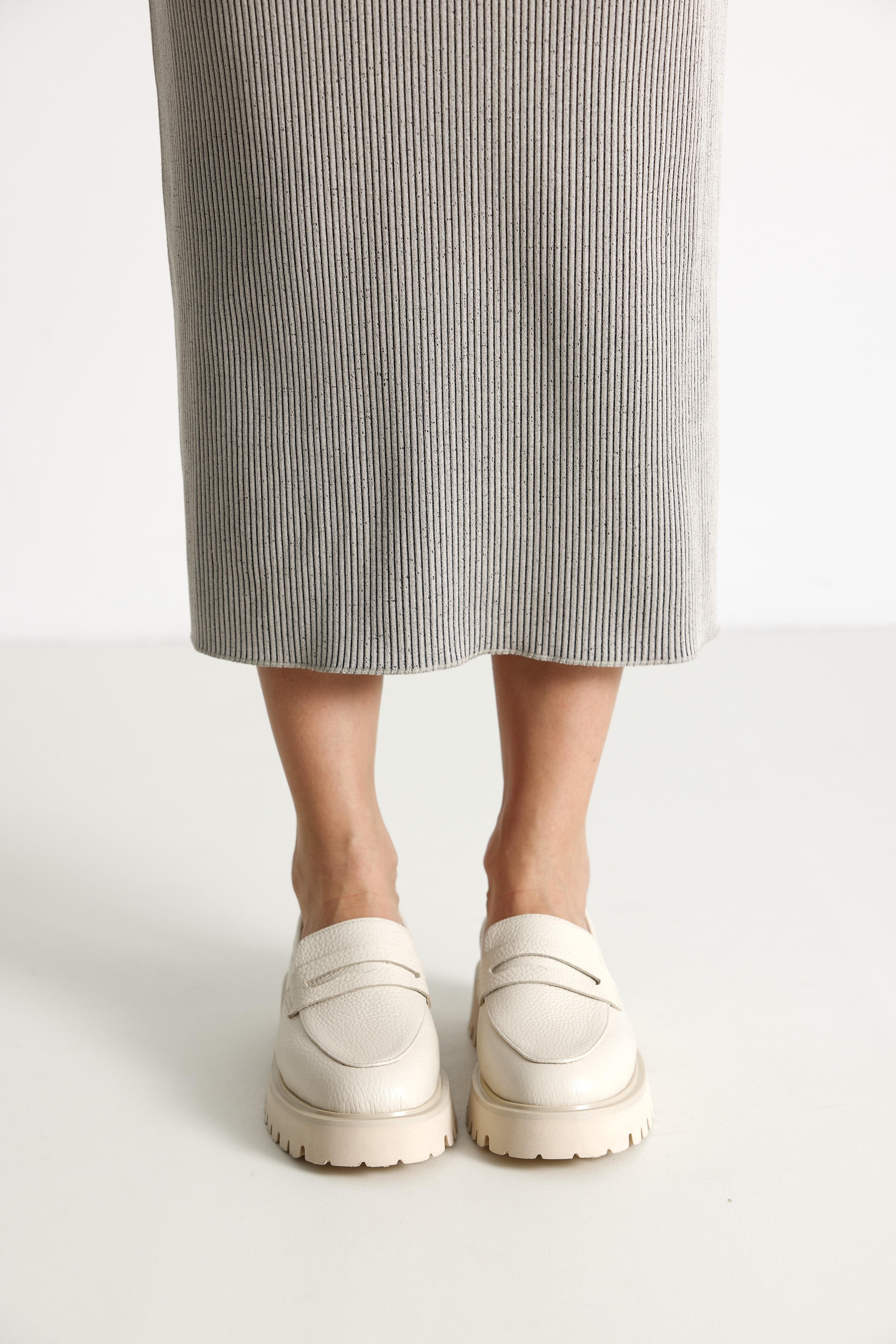 Laurea Kadın Hakiki Deri Günlük Loafer Ekru Deri