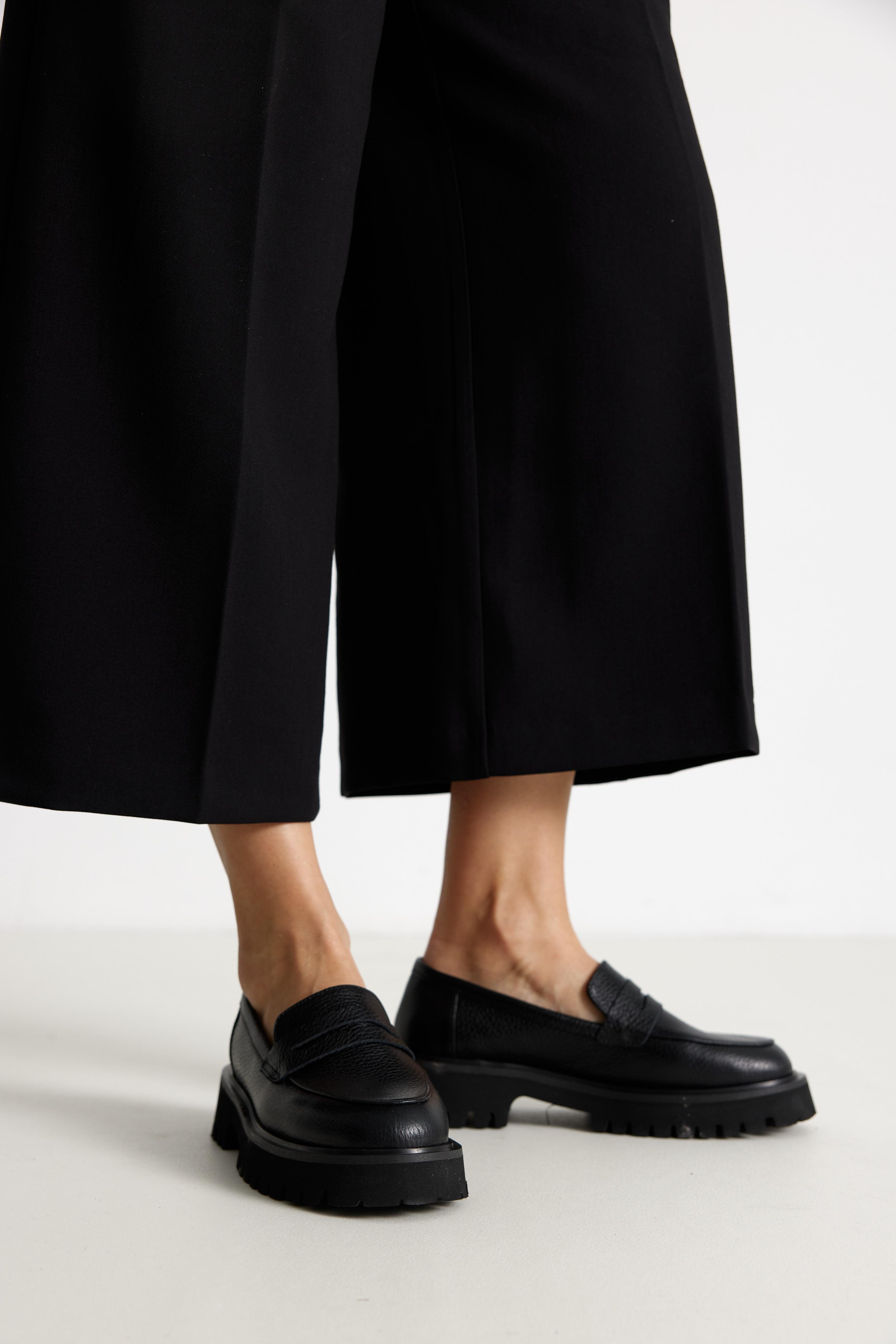 Laurea Kadın Hakiki Deri Günlük Loafer Siyah Deri