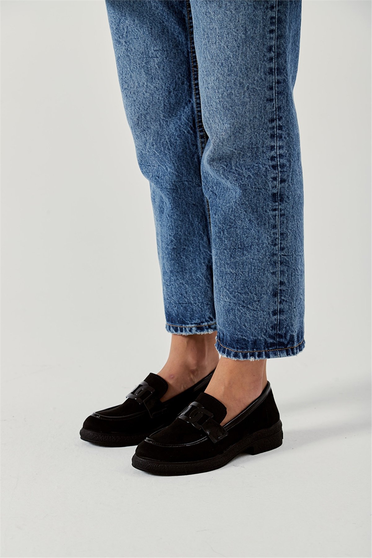 Medrod Kadın Loafer  Siyah Süet