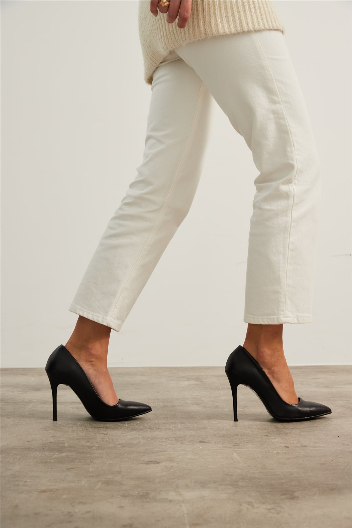 Melısa Kadın Stiletto Siyah Deri