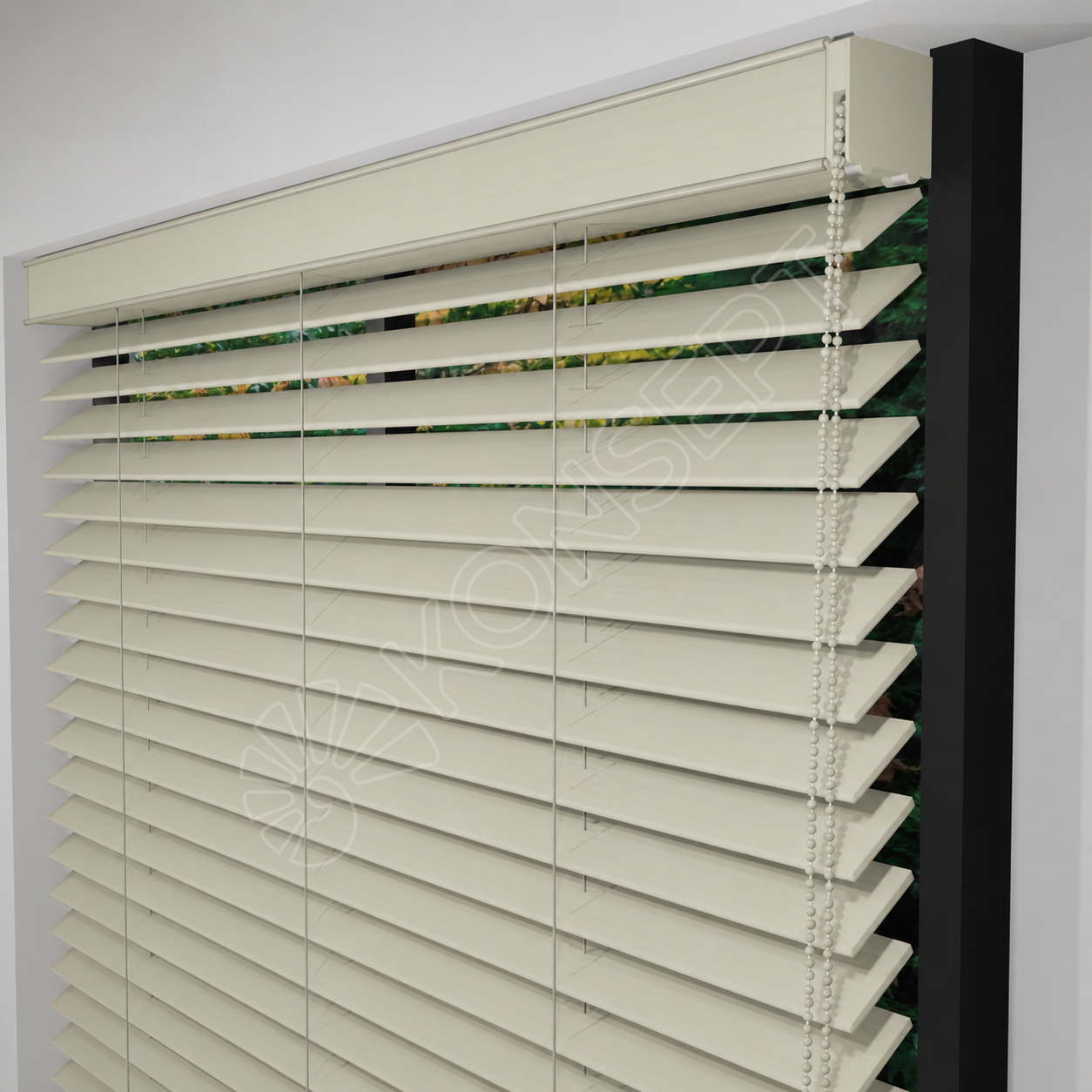 E216AHJIPMRDKMJ503_REDÜKTÖRLÜ / Zincirli Ahşap Jaluzi Perde 50 mm %100 Orjinal Ahşap TAŞ Renk