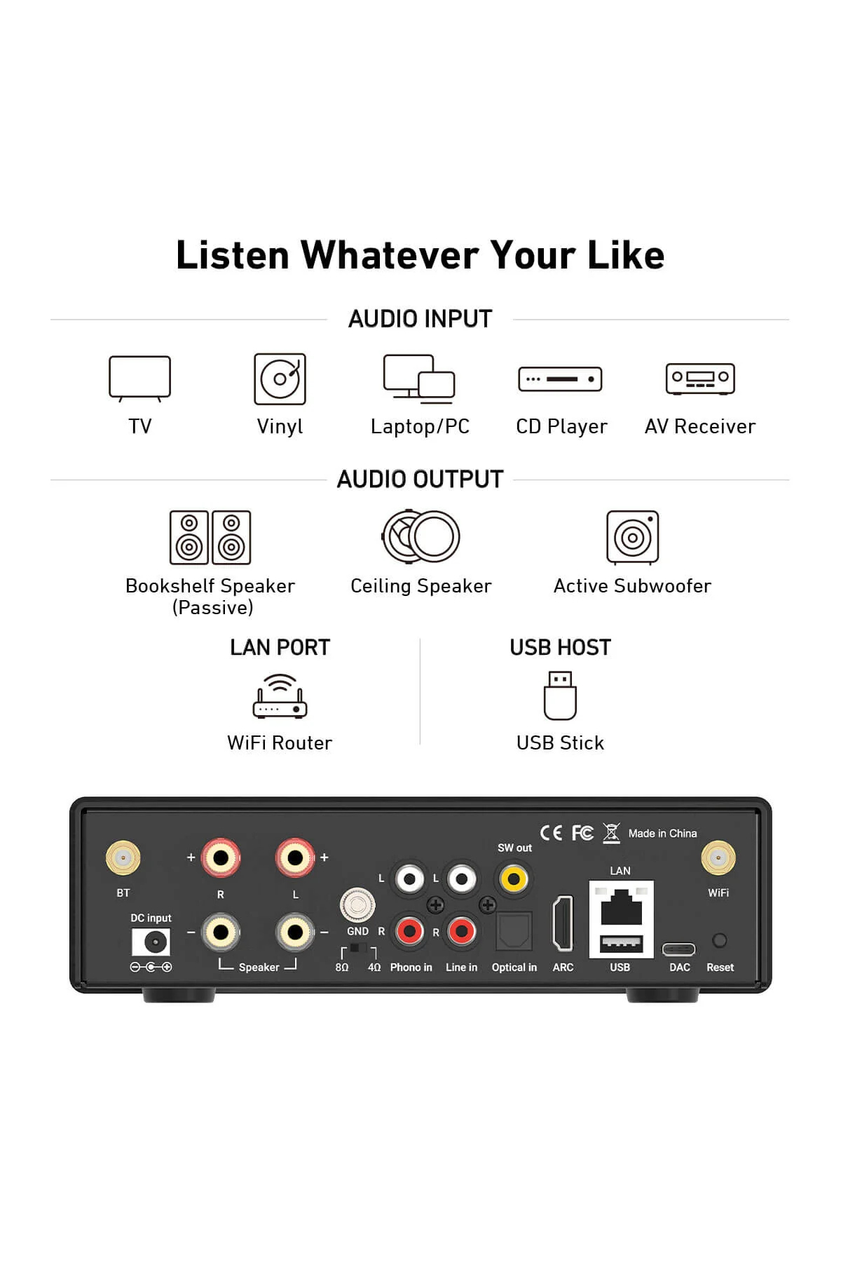 Arylic H50 AirPlay 2 Streaming Entegre Stereo Amplifikatör