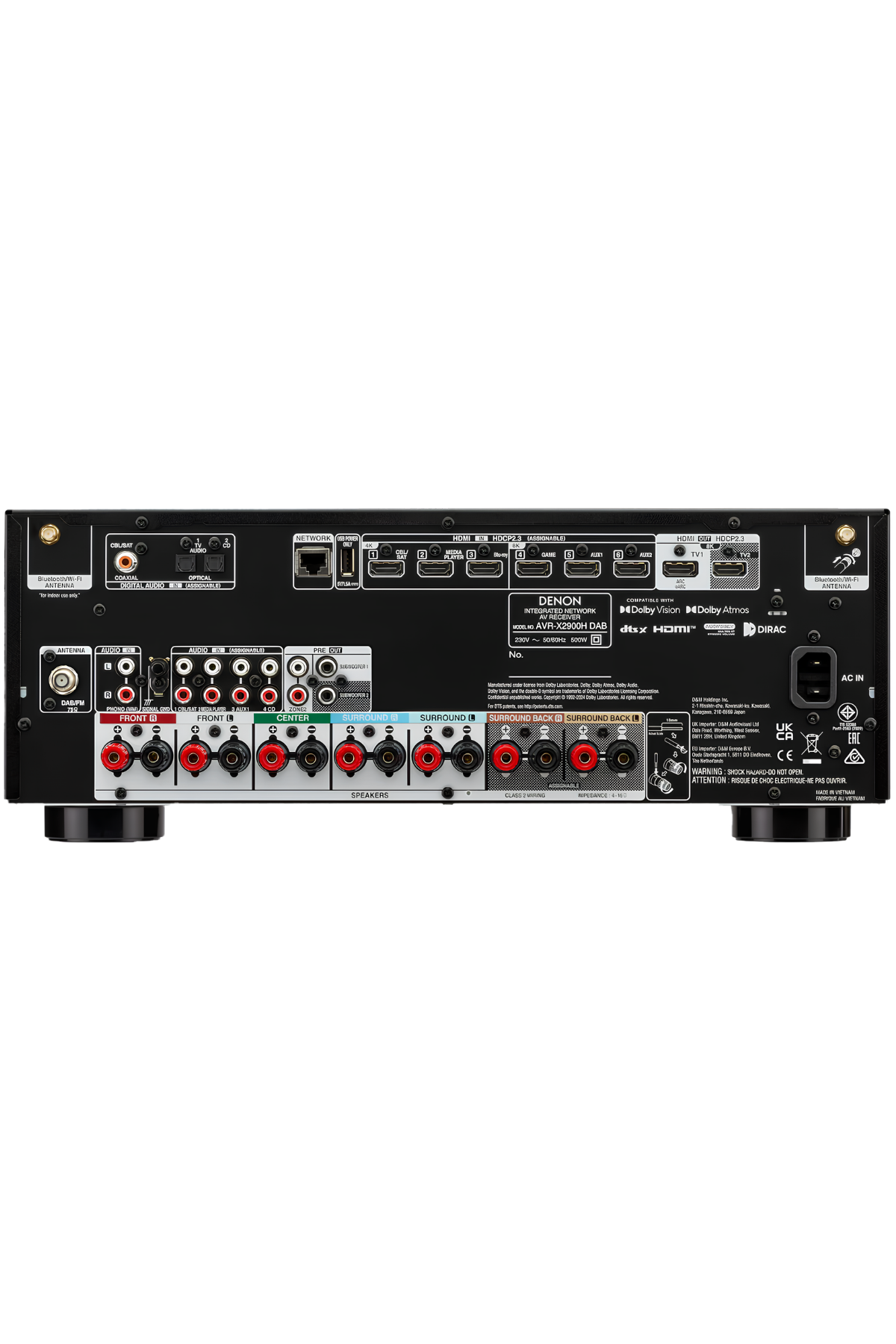 Denon AVR-X2900H DAB 7.2 Kanal 8K A/V Receiver