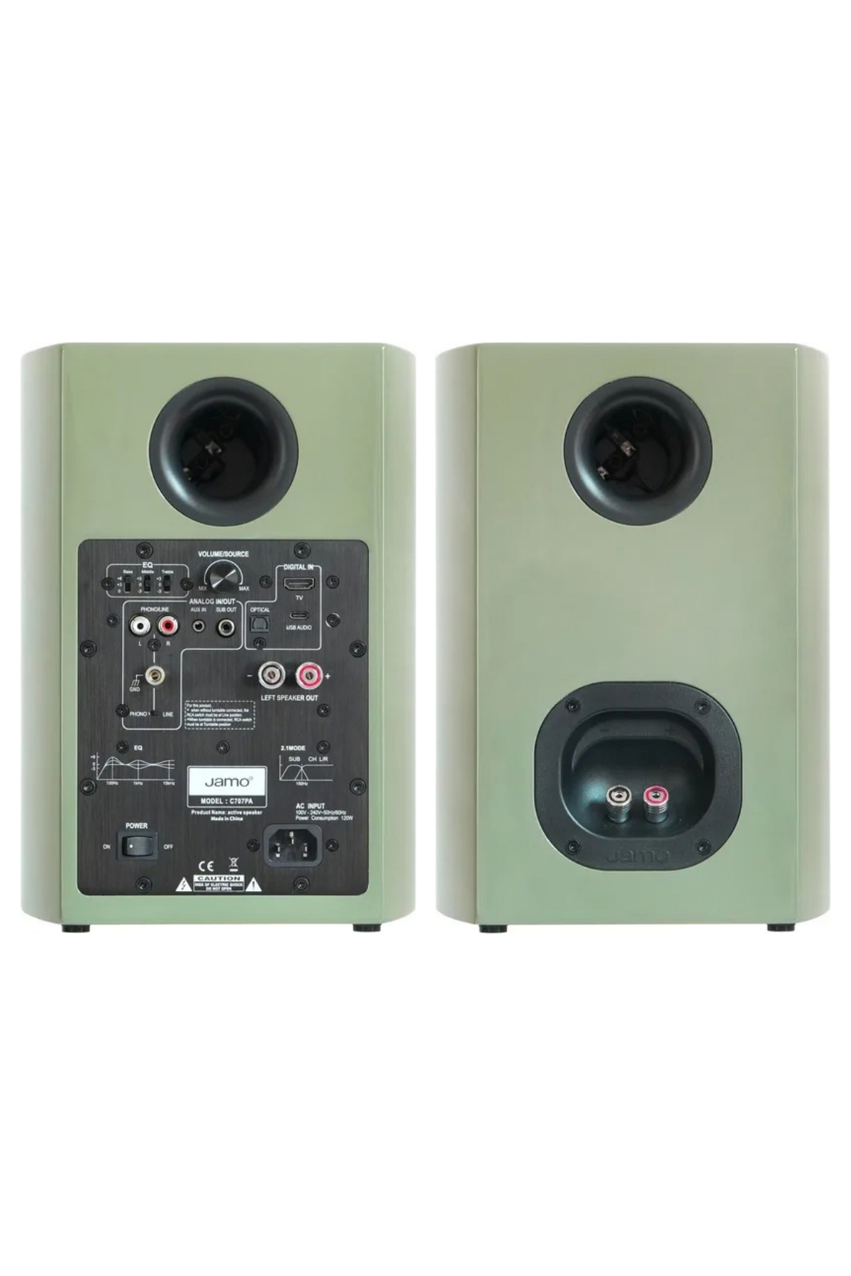 Jamo C707PA MKII Khaki Green Aktif Raf Tipi Hoparlör