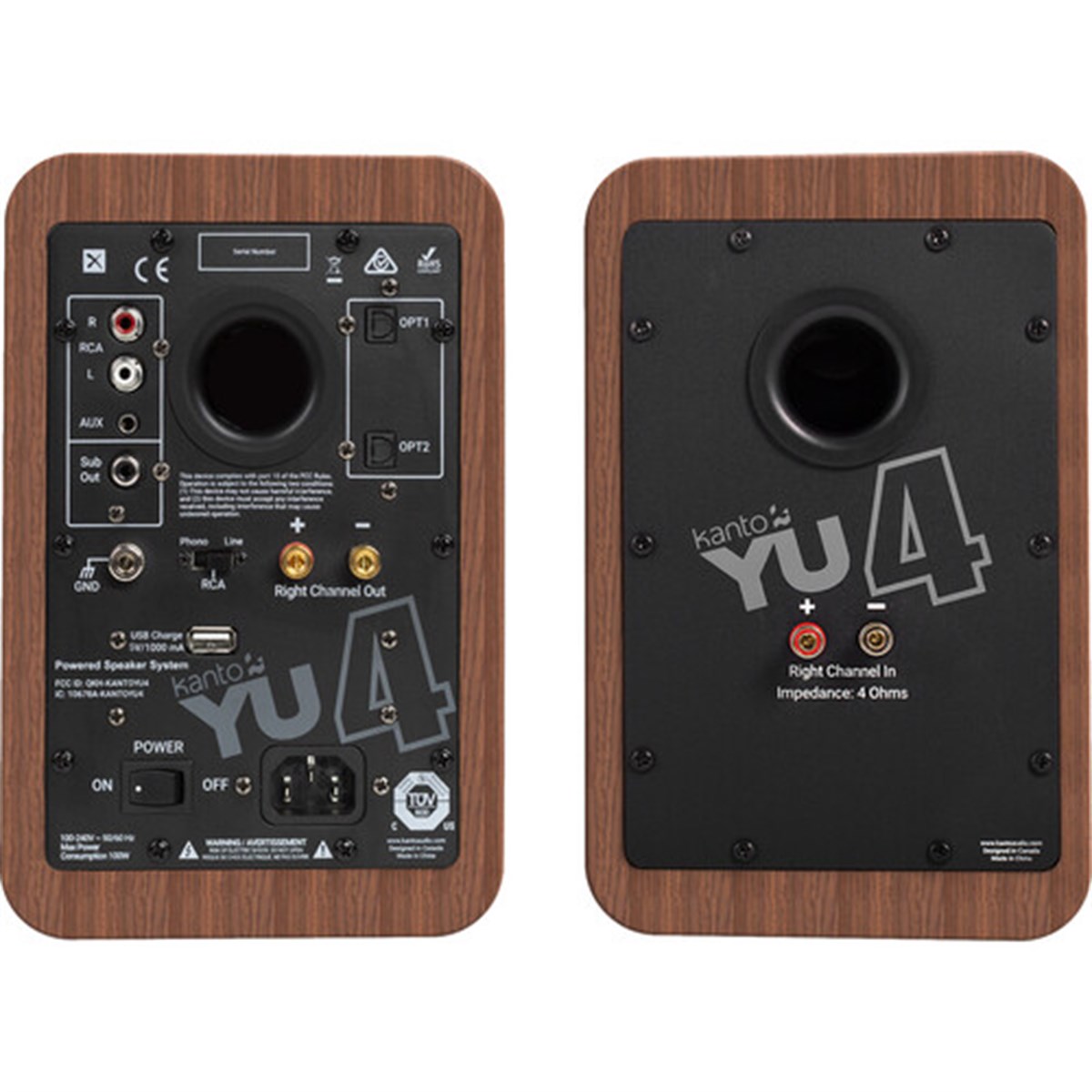 Kanto Audio YU4 Ceviz Bluetooth Aktif Hoparlör