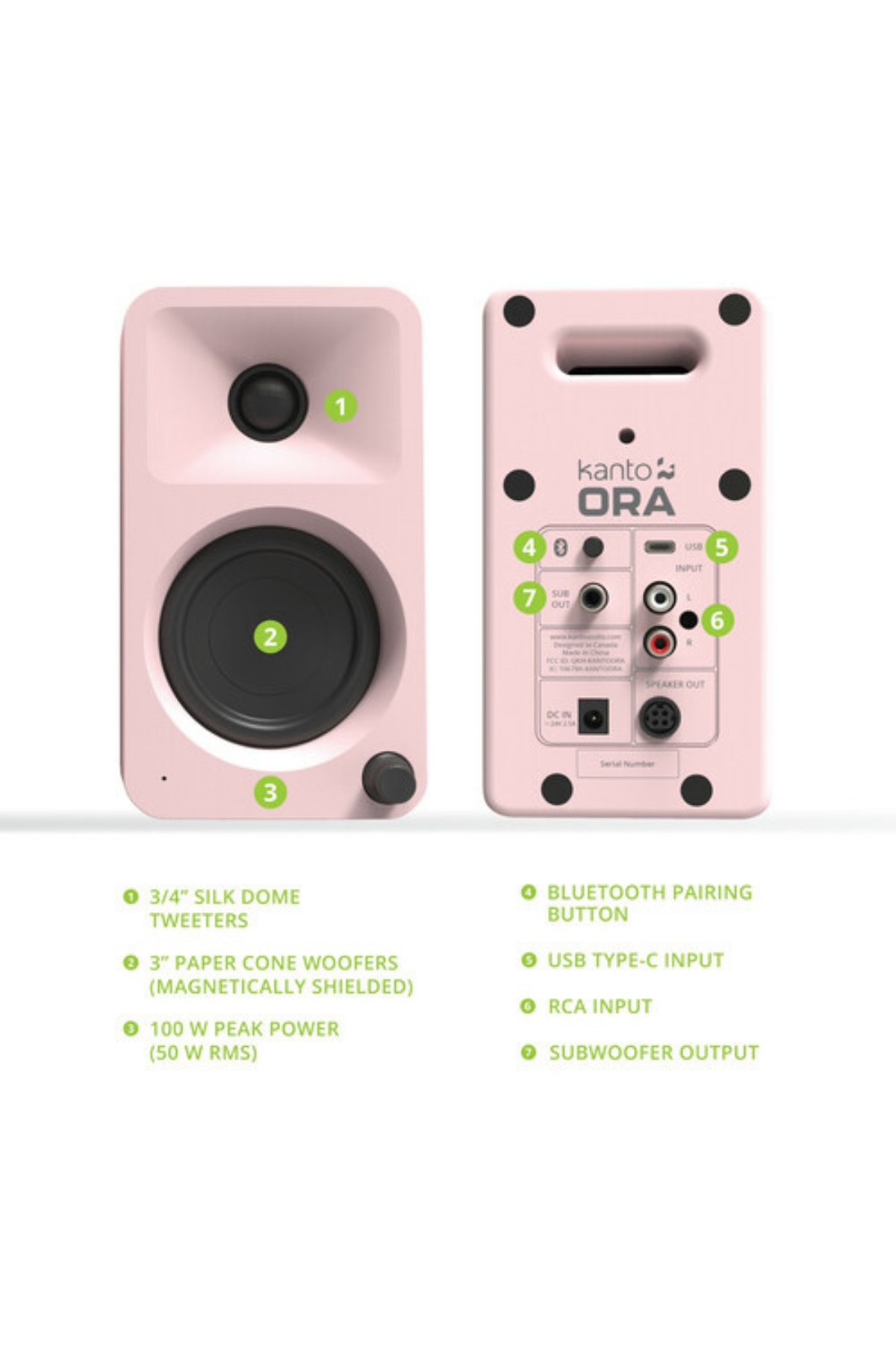 Kanto ORA Bluetooth Kompakt Hoparlör – Pembe