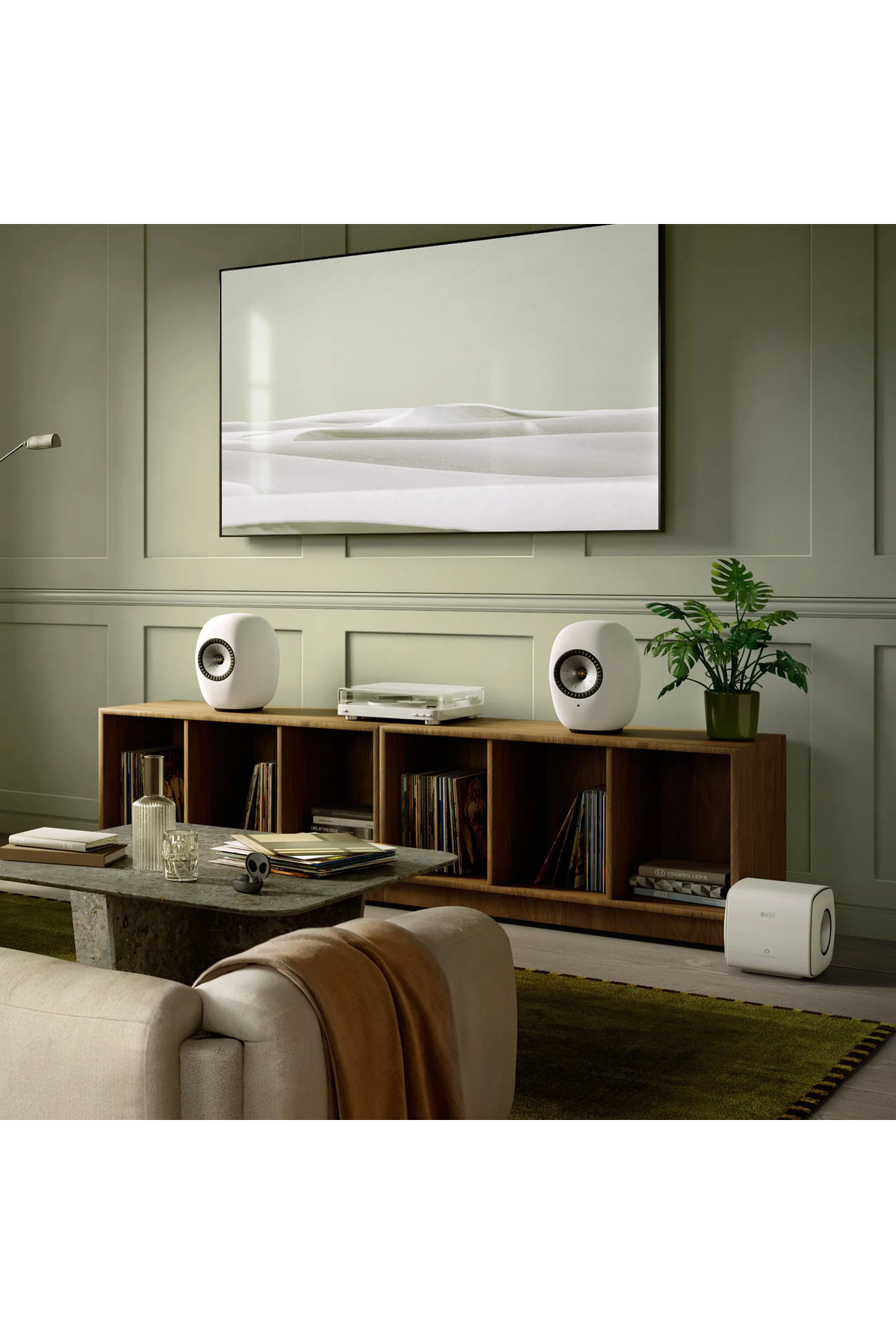KEF LS LUXE Mineral White Aktif Hoparlör