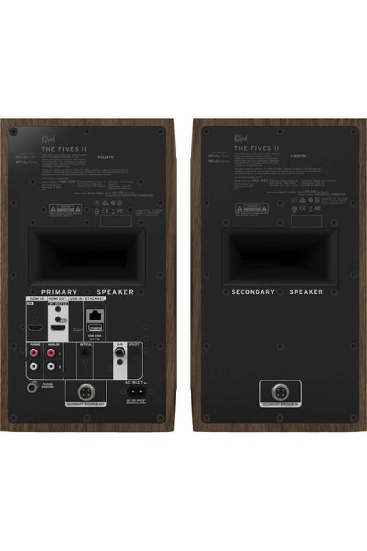 Klipsch The Fives II Aktif Raf Tipi Hoparlör Walnut