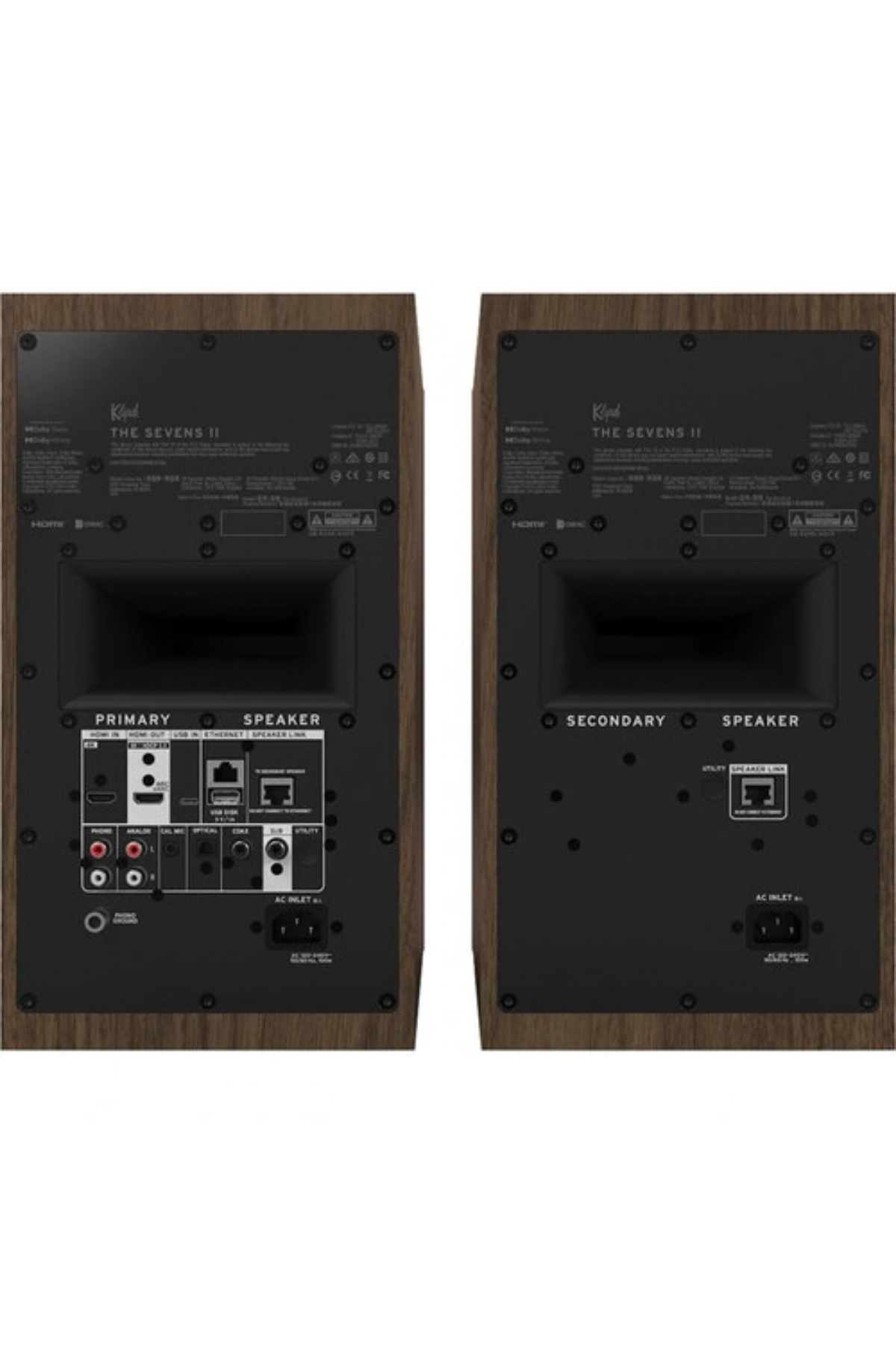 Klipsch The Sevens II Aktif Raf Tipi Hoparlör Walnut