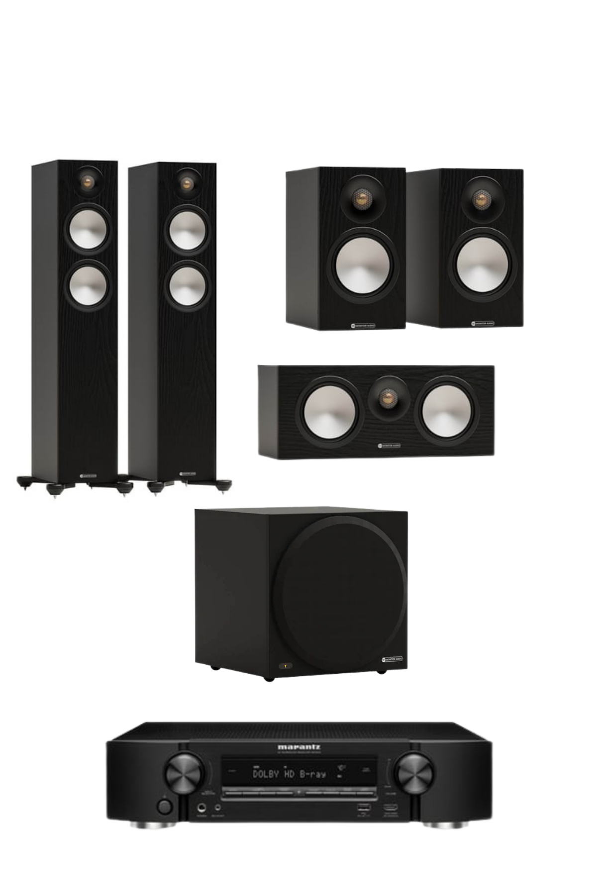 Monitor Audio Bronze 5.1 Sistem Marantz NR1510 Siyah