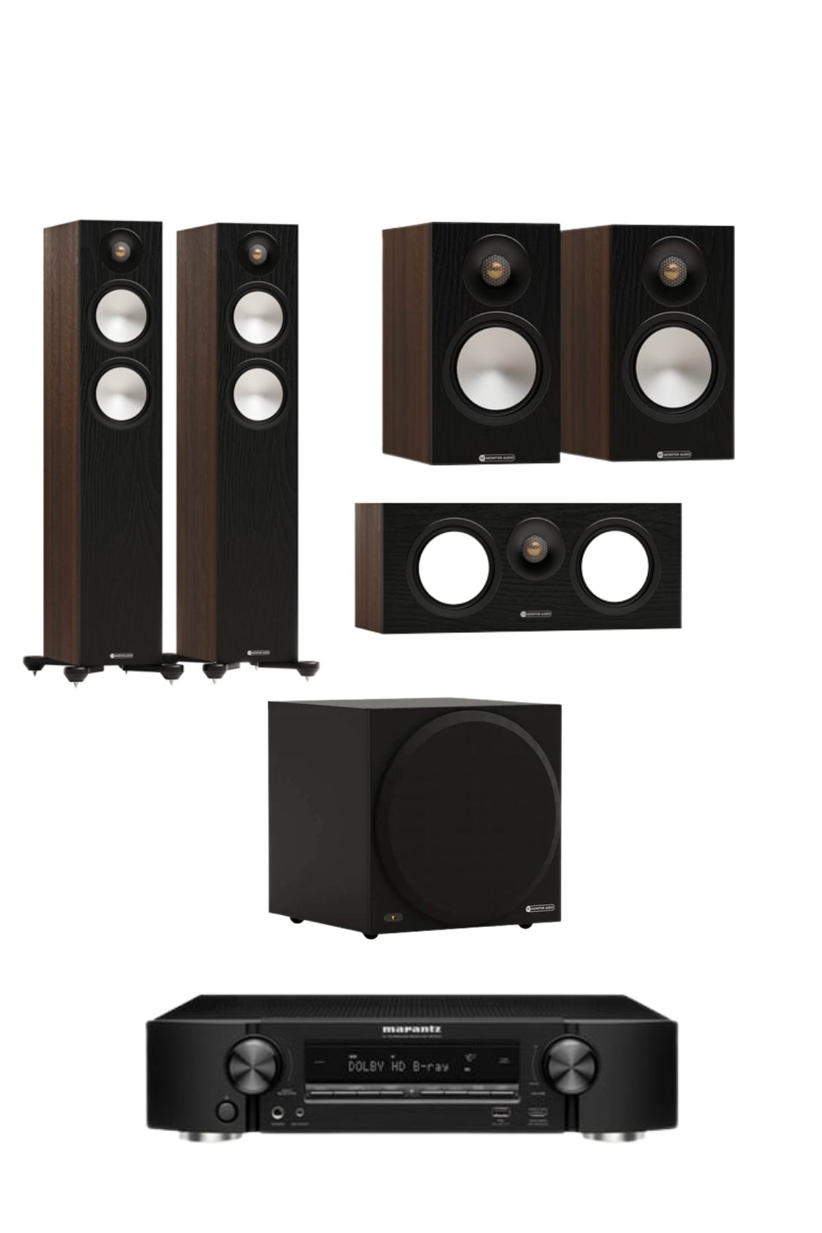 Monitor Audio Bronze 5.1 Sistem Marantz NR1510 Ceviz