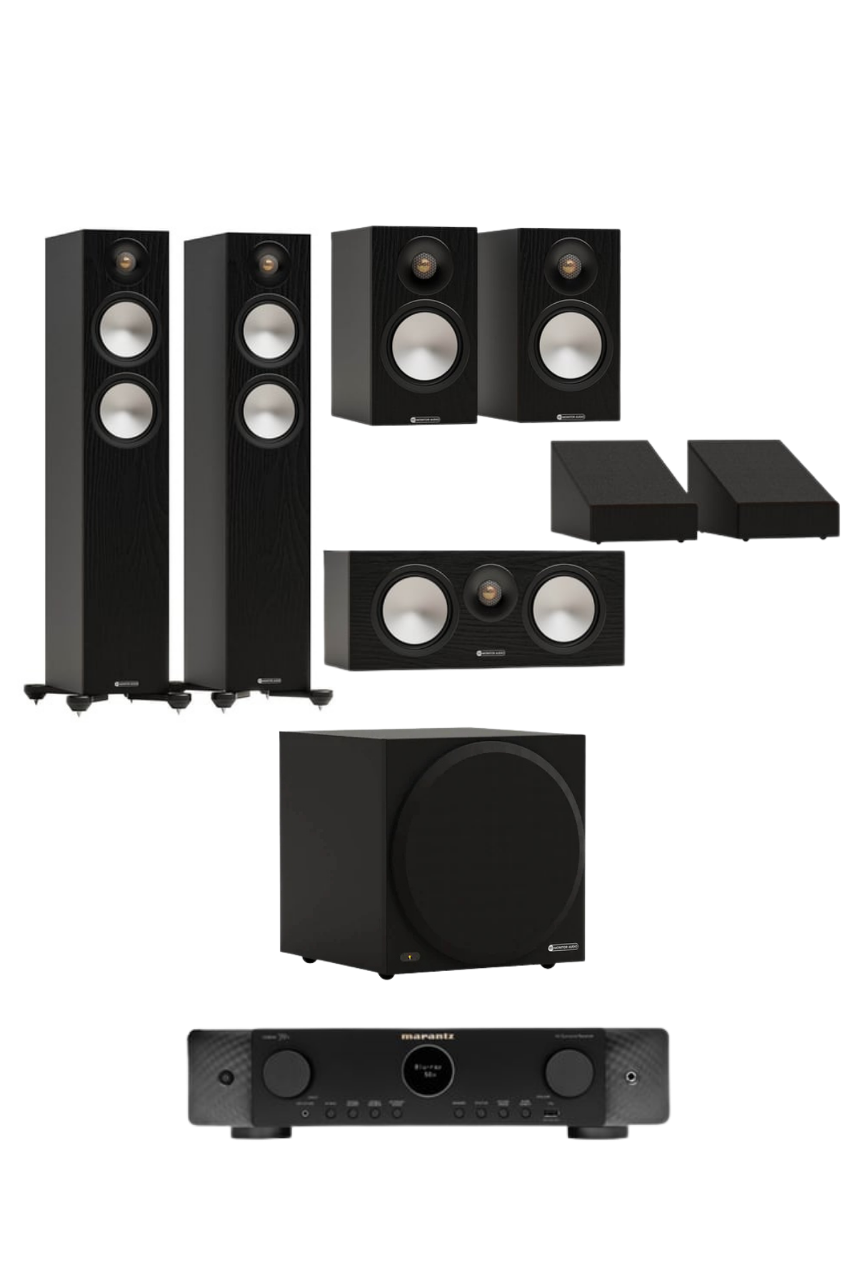 Monitor Audio Bronze Atmos 5.1 Sistem Marantz Cinema 70s Siyah