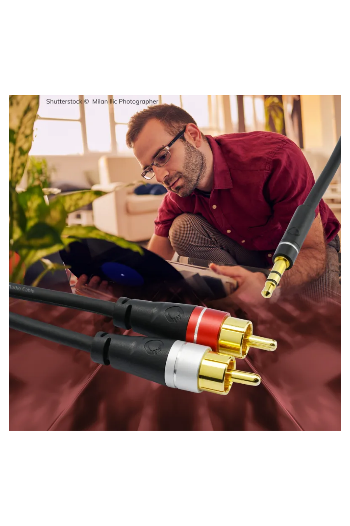 Oehlbach Audio Jack RCA Link 3,5 mm Jack - 2 RCA Ses Kablosu 2 Metre
