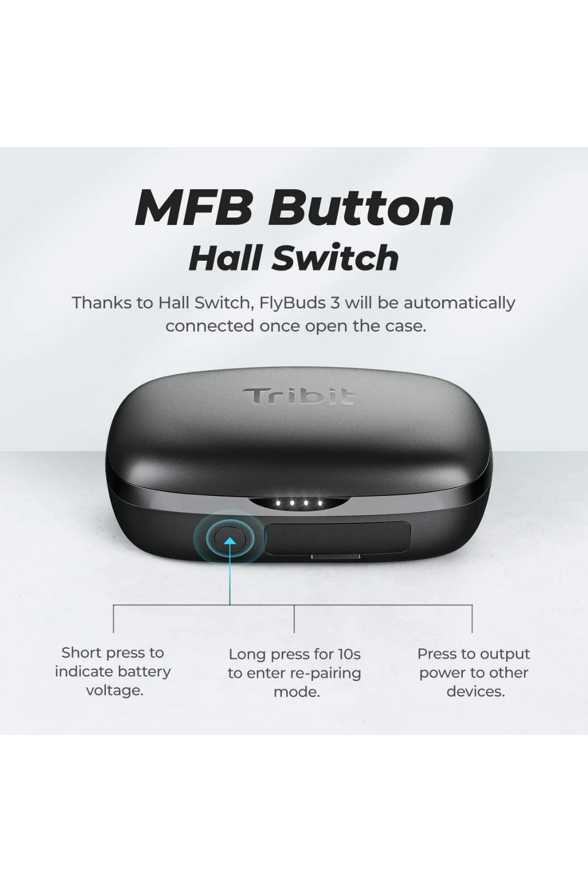 Tribit FlyBuds 3 Kablosuz Mikrofonlu Kulaklık Siyah
