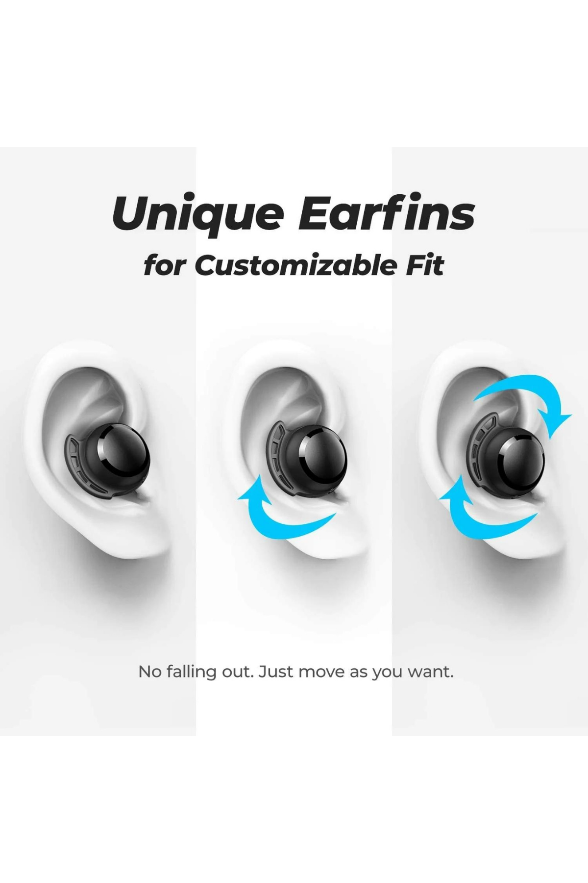 Tribit FlyBuds 3 Kablosuz Mikrofonlu Kulaklık Siyah