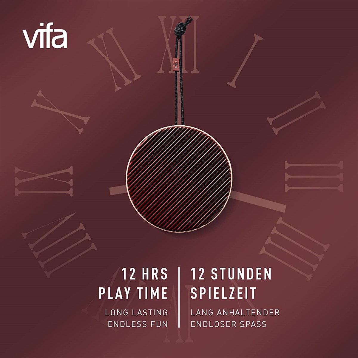 Vifa City Burgundy Blush Taşınabilir Bluetooth Hoparlör