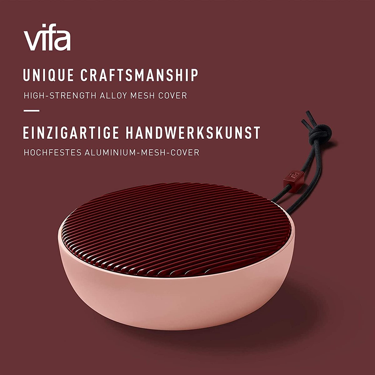 Vifa City Burgundy Blush Taşınabilir Bluetooth Hoparlör
