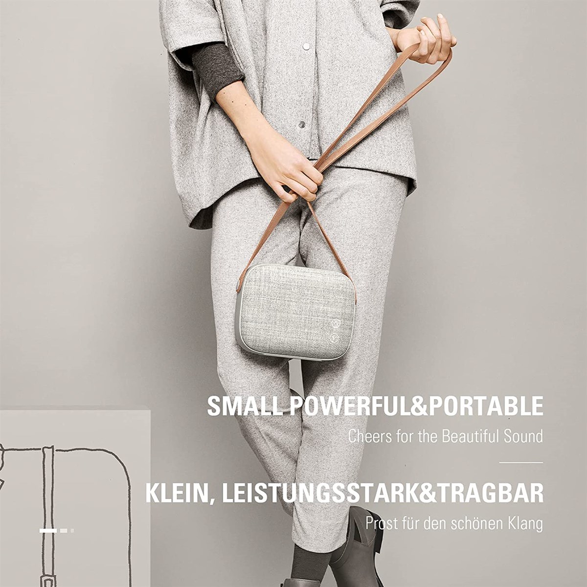 Vifa Helsinki SandStone Grey Taşınabilir Bluetooth Hoparlör