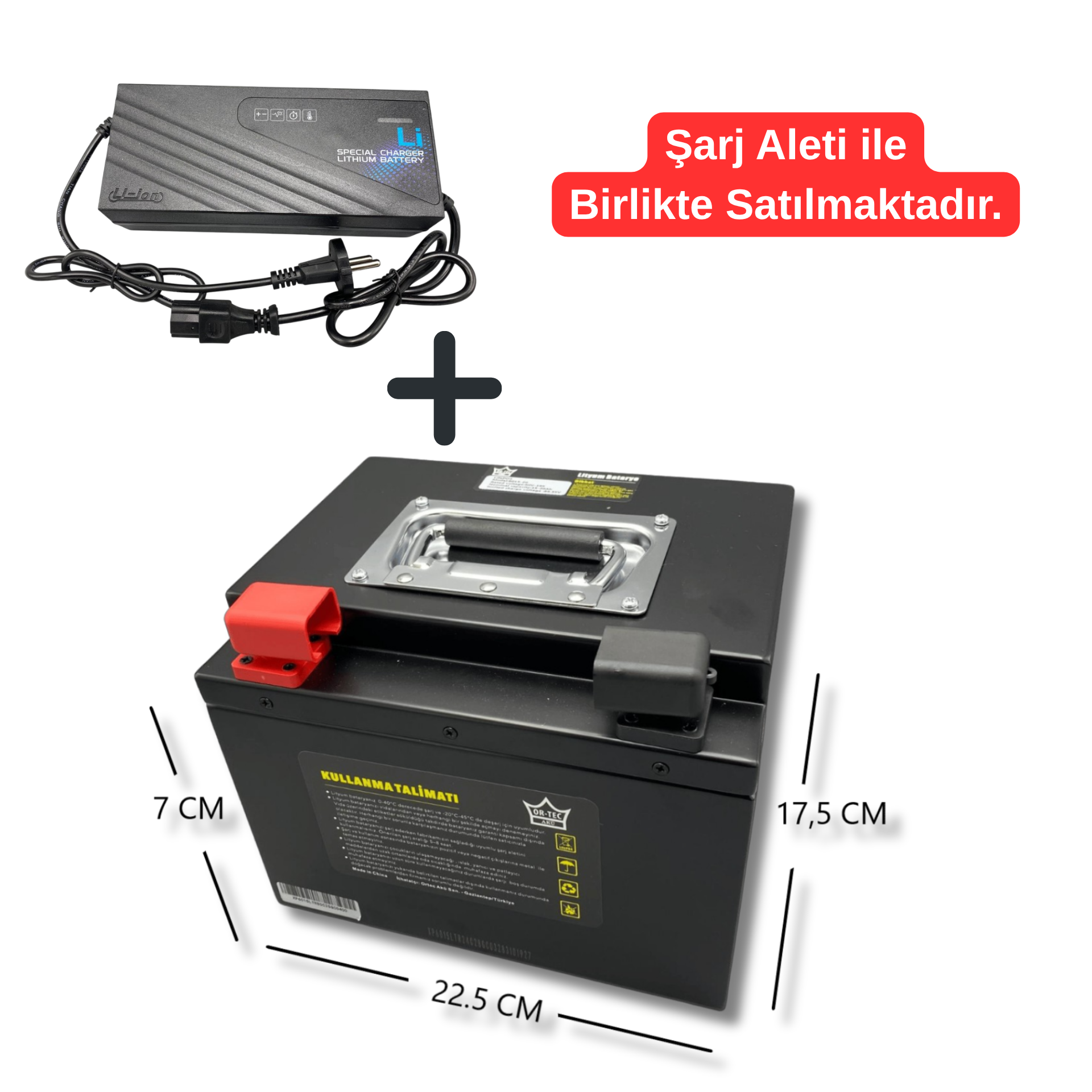 60V 20AH LİTYUM AKÜ + ŞARJ ALETİ